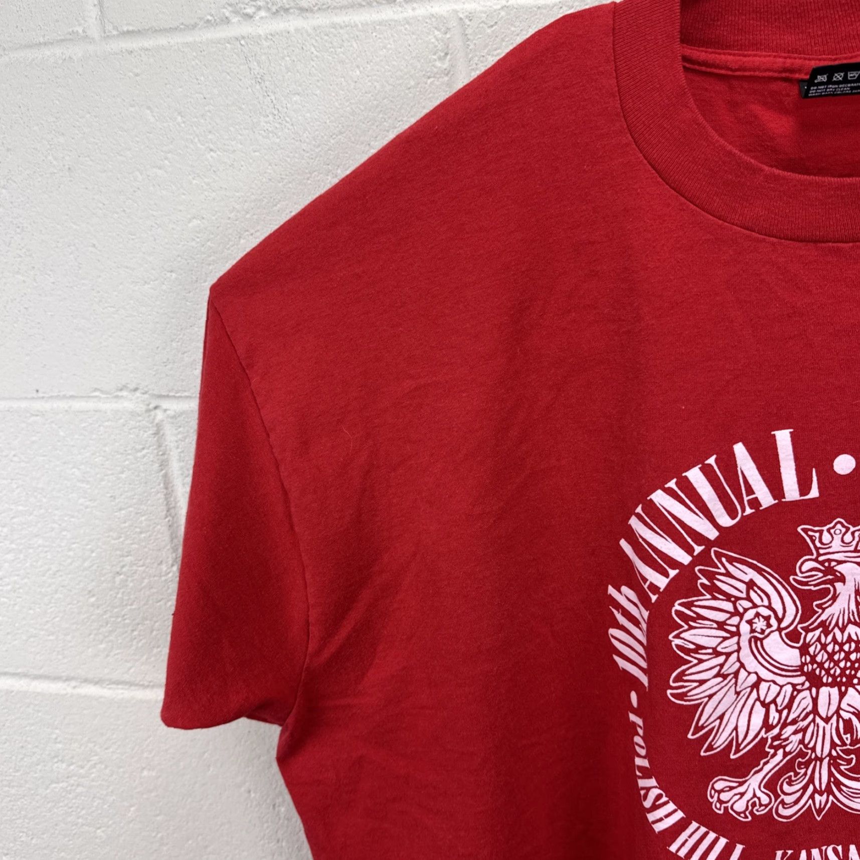 Fruit Of The Loom VINTAGE Fruit of the Loom T-Shirt Polish Poland City Festival 90s Polish & Proud Red 3XL Mens Shirt Size US XXL / EU 58 / 5 - 6 Thumbnail