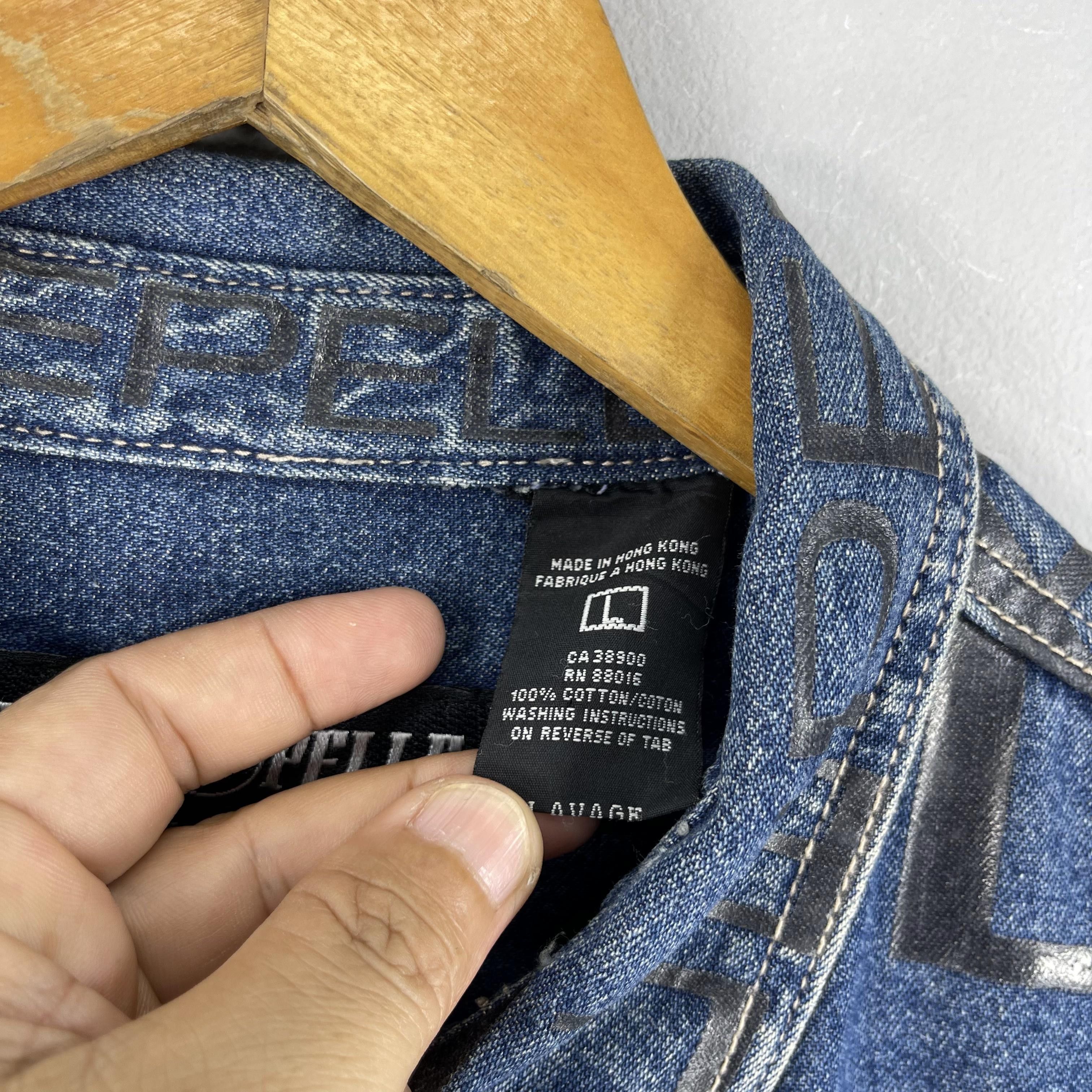 Marc Buchanan Vintage 90s PELLE PELLE Monogram Workwear Denim Jacket Size US L / EU 52-54 / 3 - 8 Thumbnail