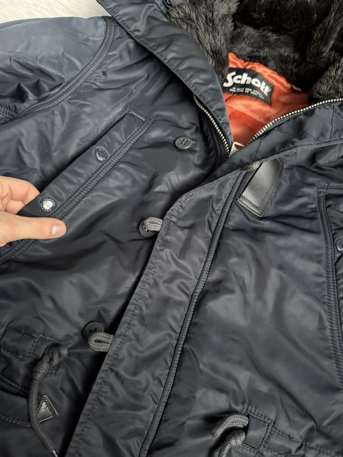Alpha Industries × Schott Vintage Schott military parka jacket bomber Size US XL / EU 56 / 4 - 4 Thumbnail