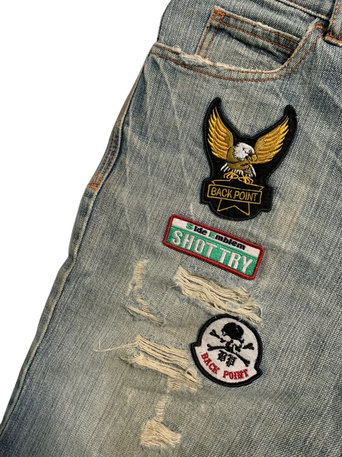 Other UNKNOWN BRAND PATCHES FADED PUNK STYLE DISTRESSED DENIM Size US 32 / EU 48 - 11 Thumbnail