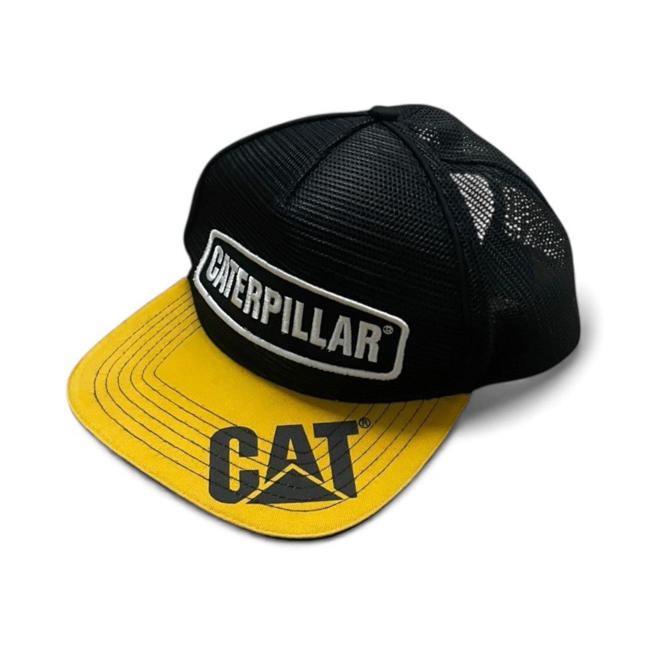Other CAT Caterpillar Yellow & Black Mesh Flat Brim Snapback Hat Size ONE SIZE - 1 Thumbnail