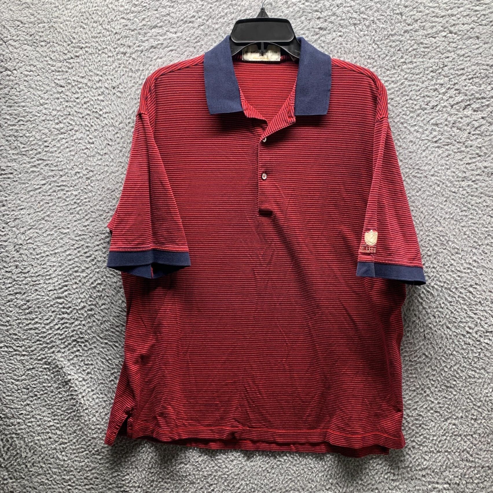 Vintage VINTAGE Fairway & Greene Polo Shirt Men's Regular L Red Striped 90s Golf Cotton Short/Long Sleeve Size US L / EU 52-54 / 3 - 2 Thumbnail