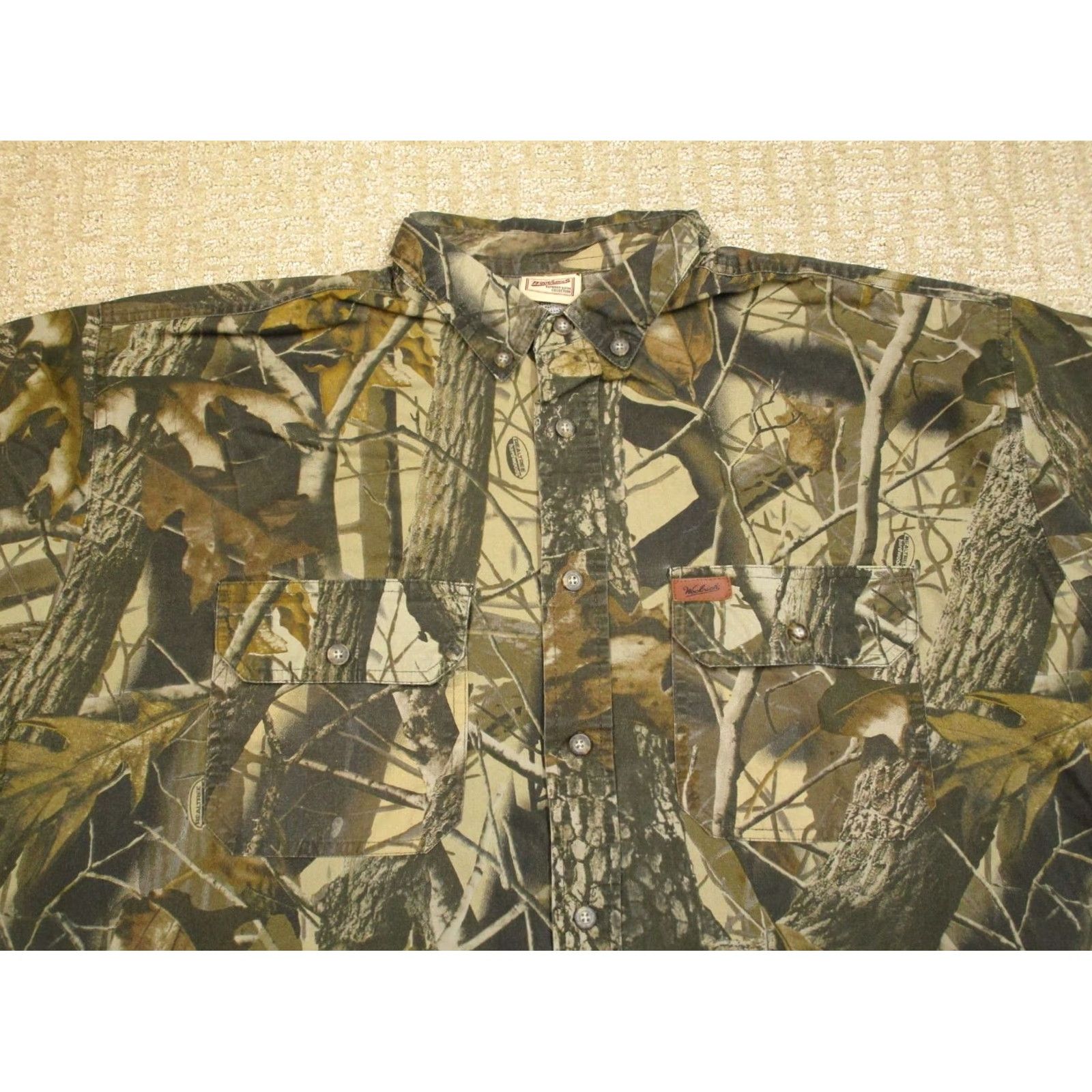 Vintage VINTAGE Woolrich Shirt Men XL Brown Camo Short Sleeve Button Down Realtree Hardwood Y2K Size US XL / EU 56 / 4 - 2 Thumbnail