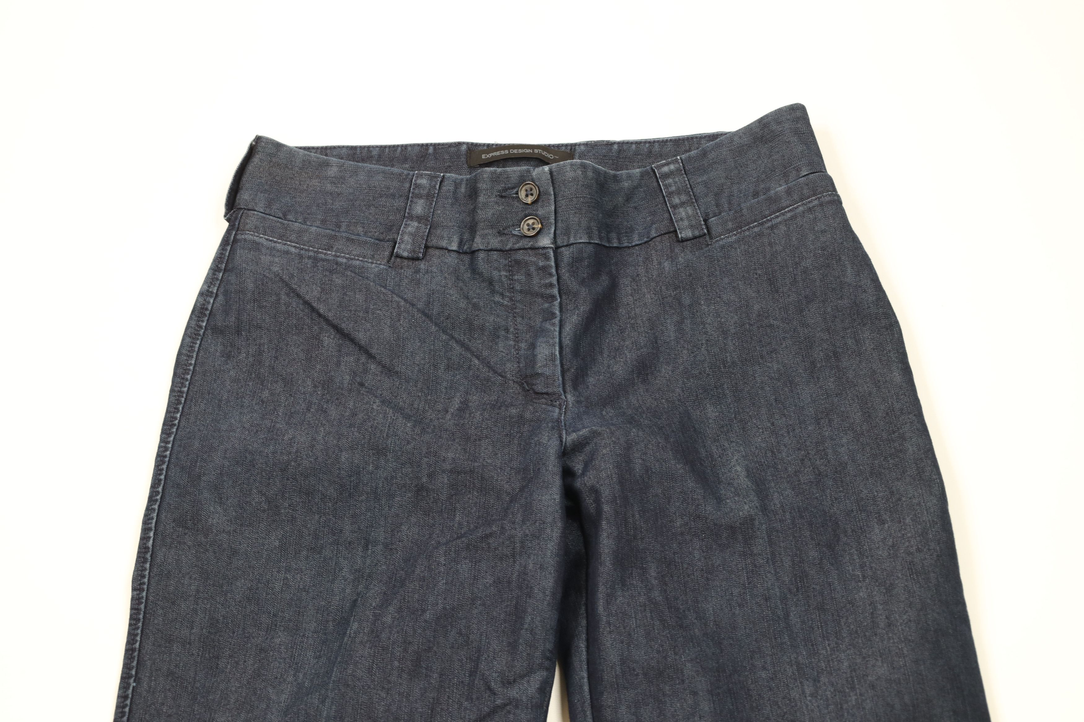 Express × Vintage Vintage Y2K Express Stretch Wide Leg Bell Bottoms Jeans Blue Size 28" / US 6 / IT 42 - 2 Thumbnail