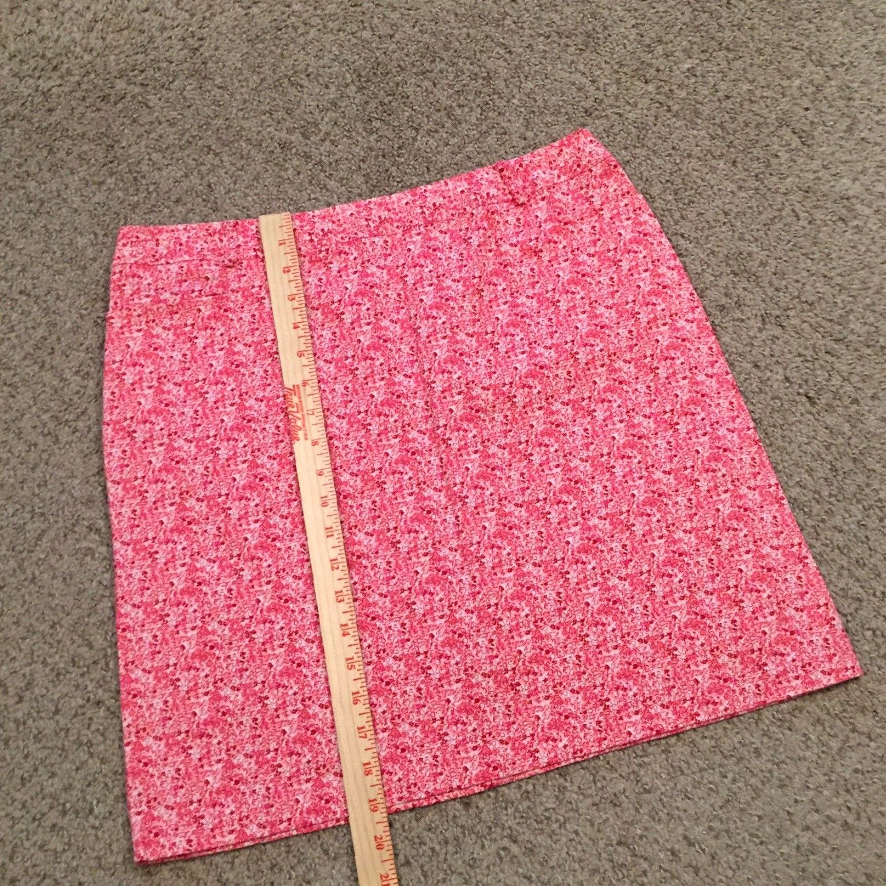 Vintage Fashion Bug Skirt Women 14 Pink Floral Knee Length Unlined Pencil Size 36" / US 14 / IT 50 - 6 Thumbnail