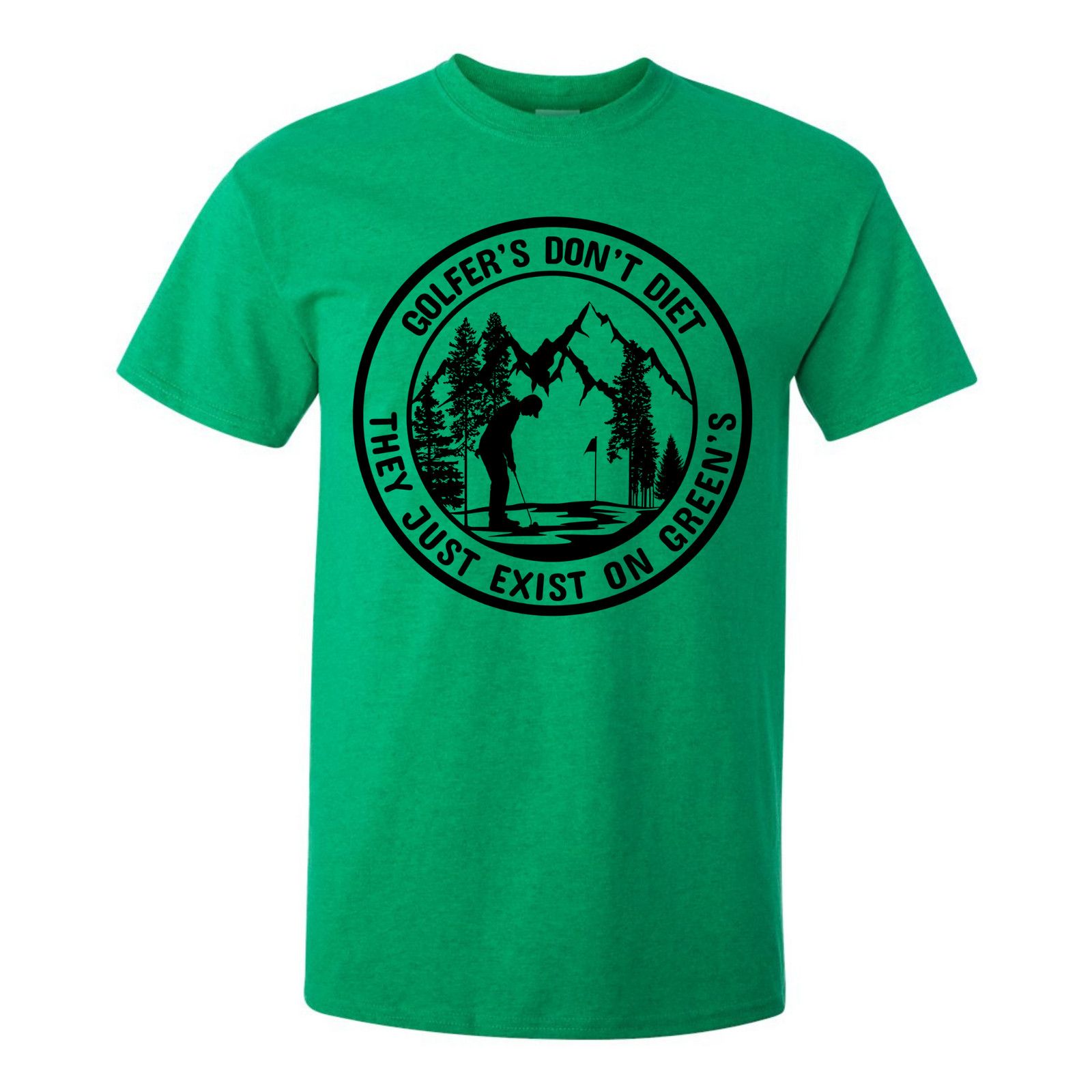 Gildan Golfers Don't Diet On Greens Funny Man Putting T-Shirt Size US L / EU 52-54 / 3 - 14 Thumbnail