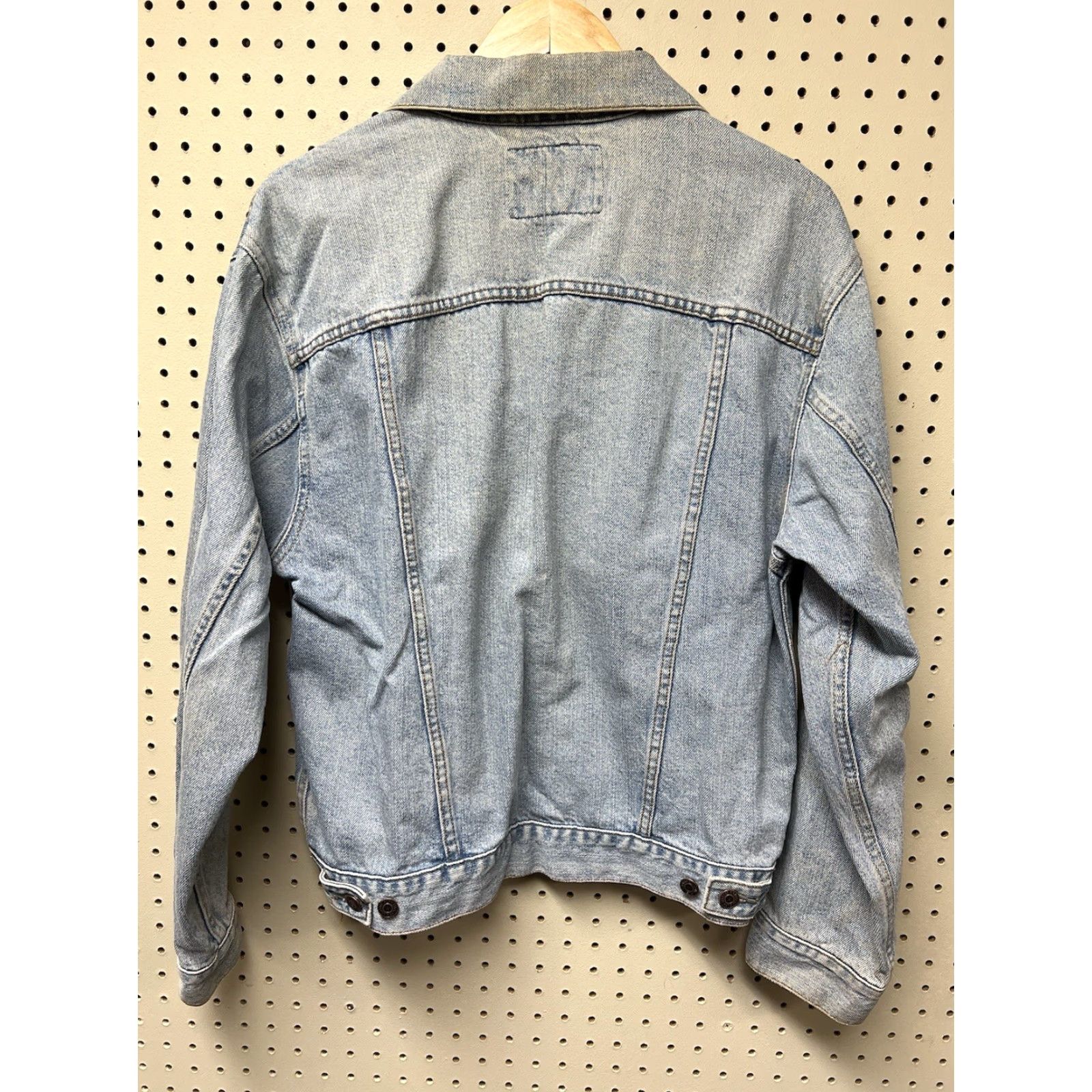 Levi's VTG Levi's Trucker Denim Jacket Mens M Medium Blue 90s 80s Signature Collared Pockets Logo Embroidered Short Jacket Casual Workwear USA Western Man Size US 31 - 2 Thumbnail