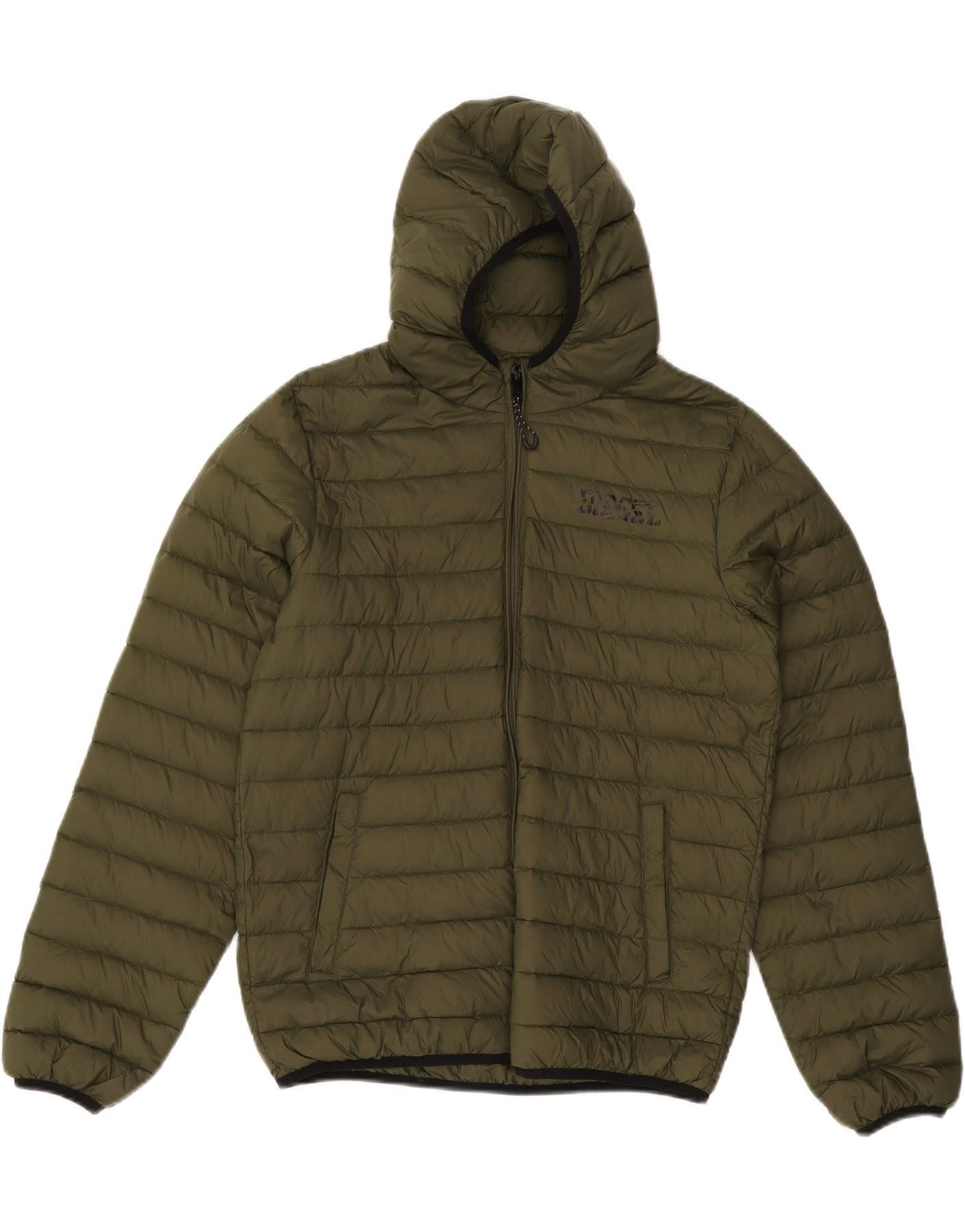 Diesel Mens Hooded Padded Jacket UK 36 Small Green Nylon Size US S / EU 44-46 / 1 - 1 Thumbnail