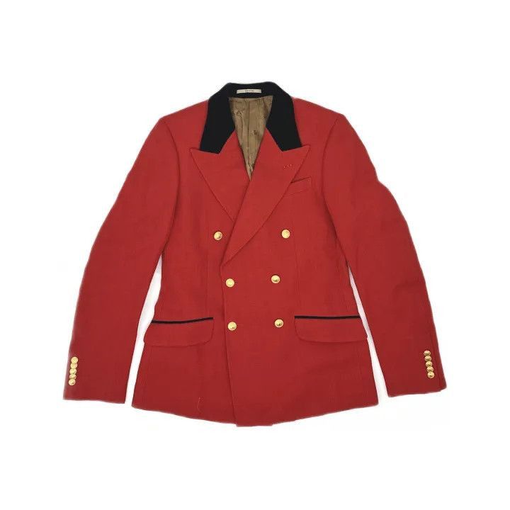Gucci Gucci Gucci Red Double-Breasted Blazer for Men -2506 Size US M / EU 48-50 / 2 - 2 Thumbnail