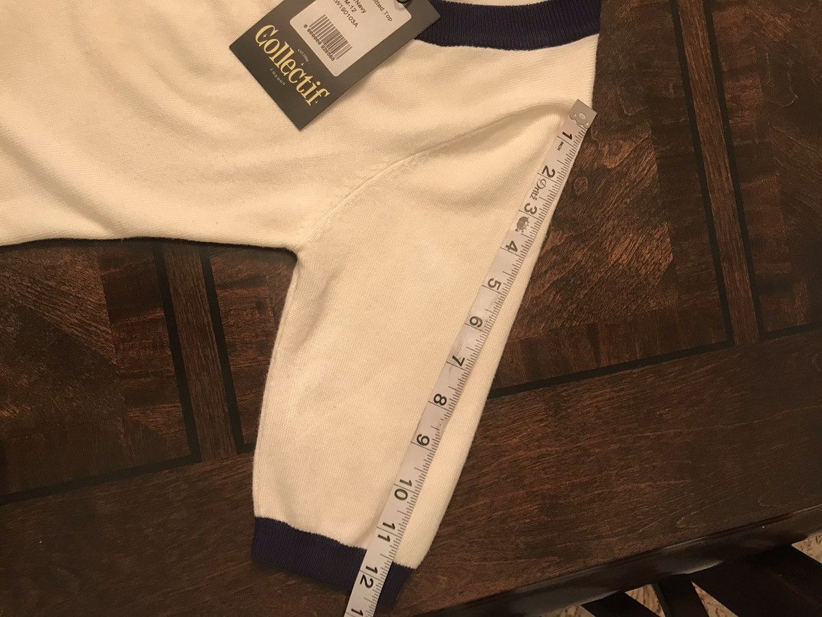 Other NWT Collectif Freya Knitted Top in ivory and navy Sz M Size M / US 6-8 / IT 42-44 - 10 Thumbnail