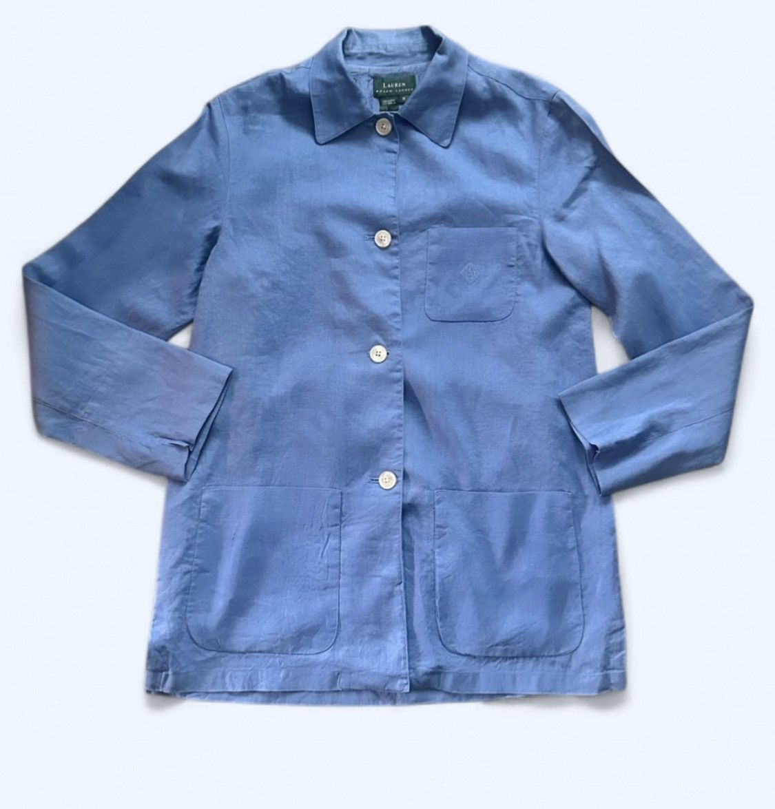 Ralph Lauren Vintage Ralph Lauren Blue 100% Linen Button-Up Shirt Size M Size M / US 6-8 / IT 42-44 - 1 Thumbnail