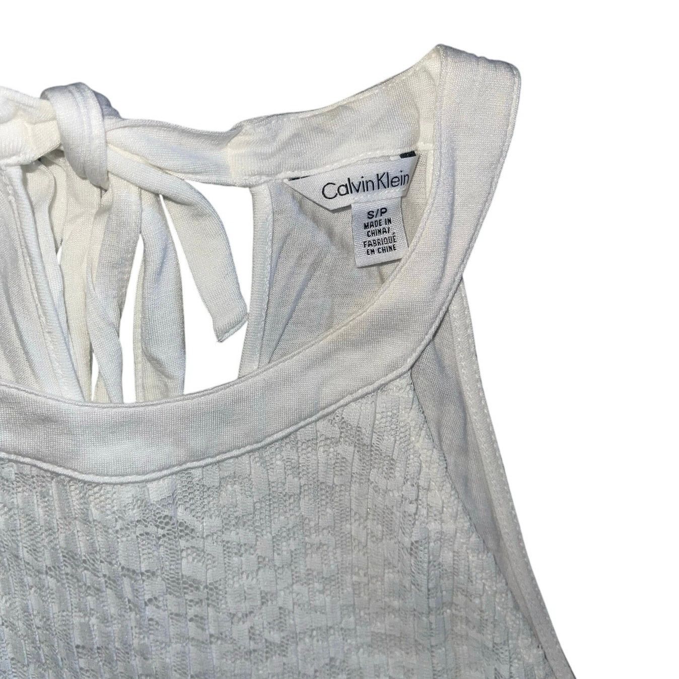 Calvin Klein Calvin Klein Lace Sleeveless High Neck halter top Small Boho Size S / US 4 / IT 40 - 3 Thumbnail