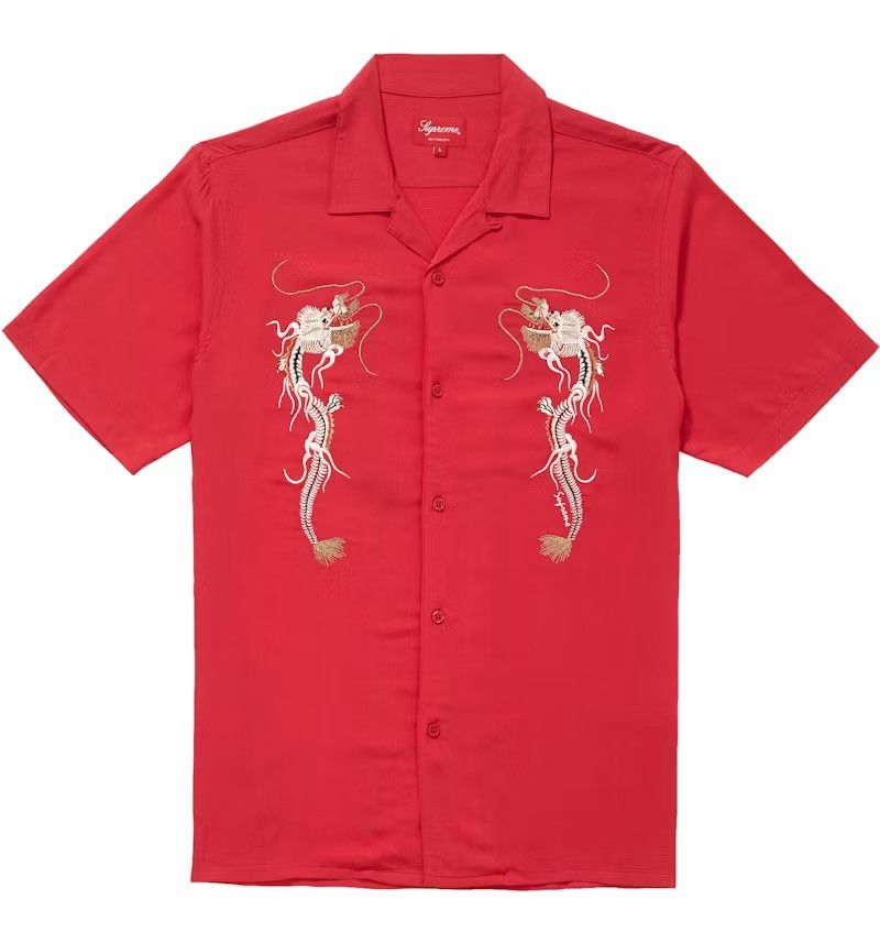 Supreme Supreme Dragon Rayon Red T-shirt (New With bag) Size US M / EU 48-50 / 2 - 2 Thumbnail