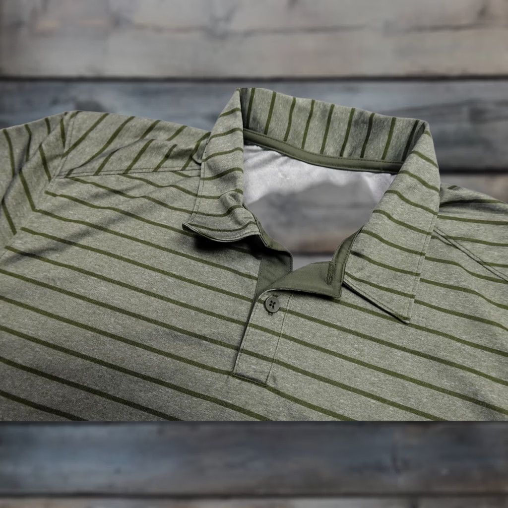 Oakley Oakley Polo Golf Mens Large Green Striped Short Sleeve 100% Polyester Performance Size US L / EU 52-54 / 3 - 1 Thumbnail