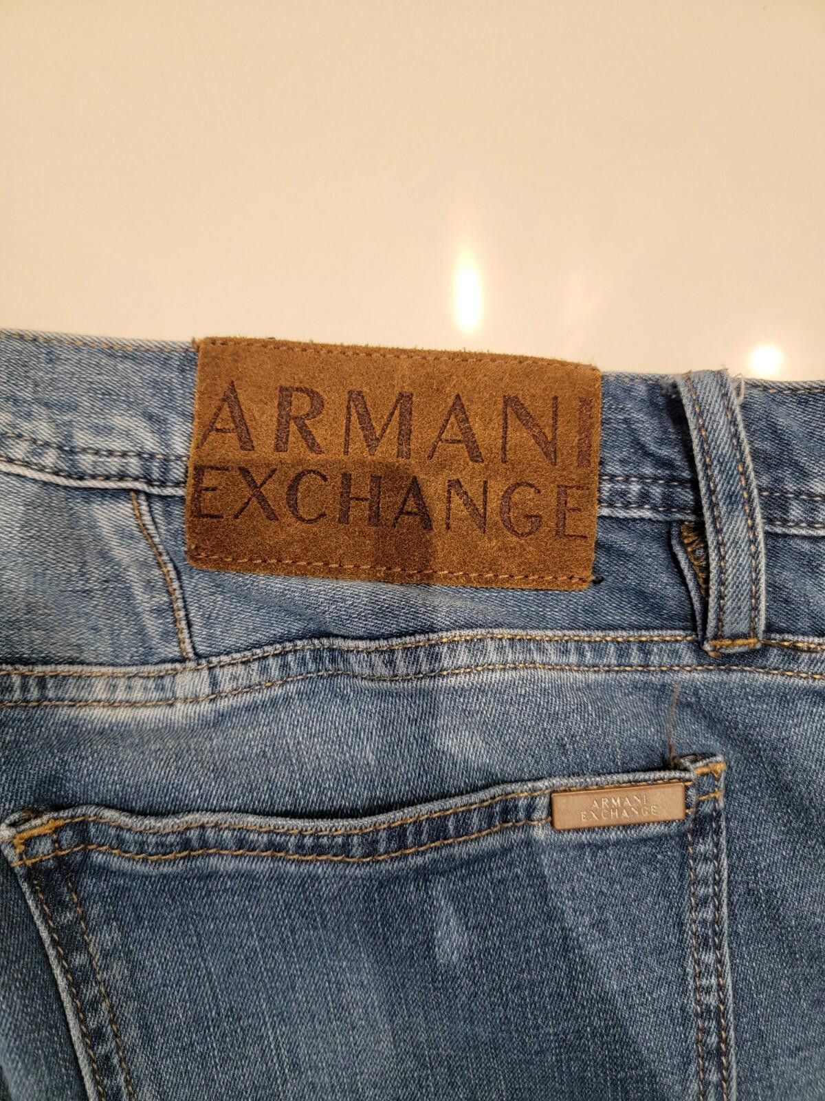 Armani Exchange Armani Exchange Mens Skinny Jeans 34 Blue Denim Distressed Size US 34 / EU 50 - 4 Thumbnail