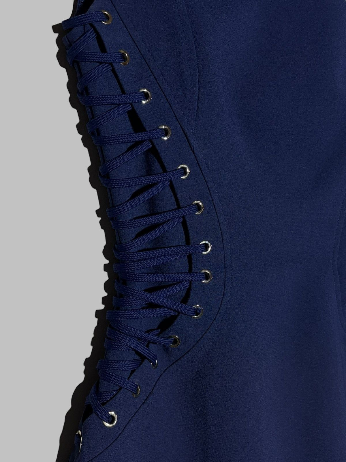 Elisabetta Franchi Rare Elizabetta Franchi Corset Mini Dress Blue Size S / US 4 / IT 40 - 4 Thumbnail