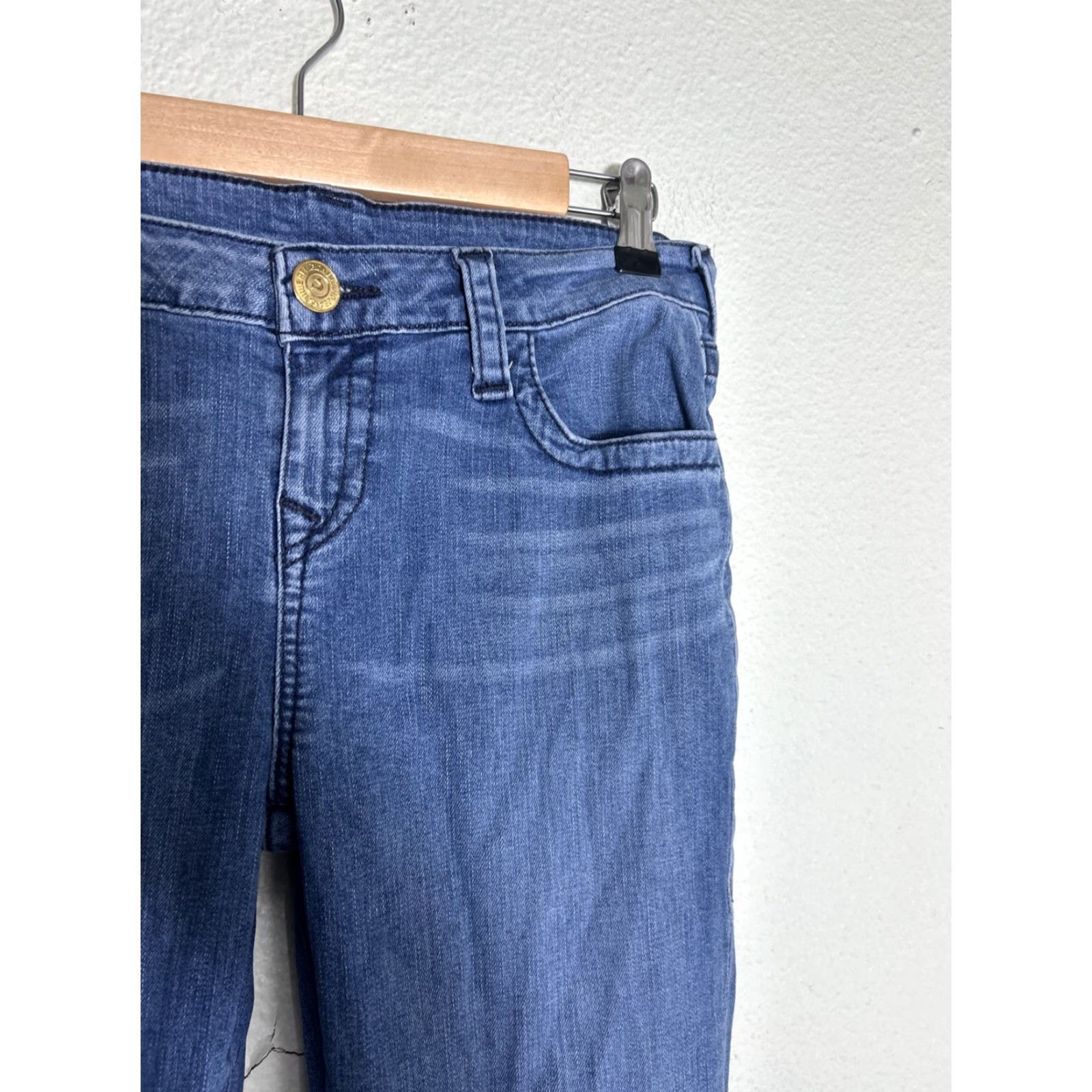 True Religion True Religion Halle Mid Rise Super Skinny Medium Wash Jeans Junior 16 30x31 Flaw Size 38" / US 16 / IT 52 - 6 Thumbnail