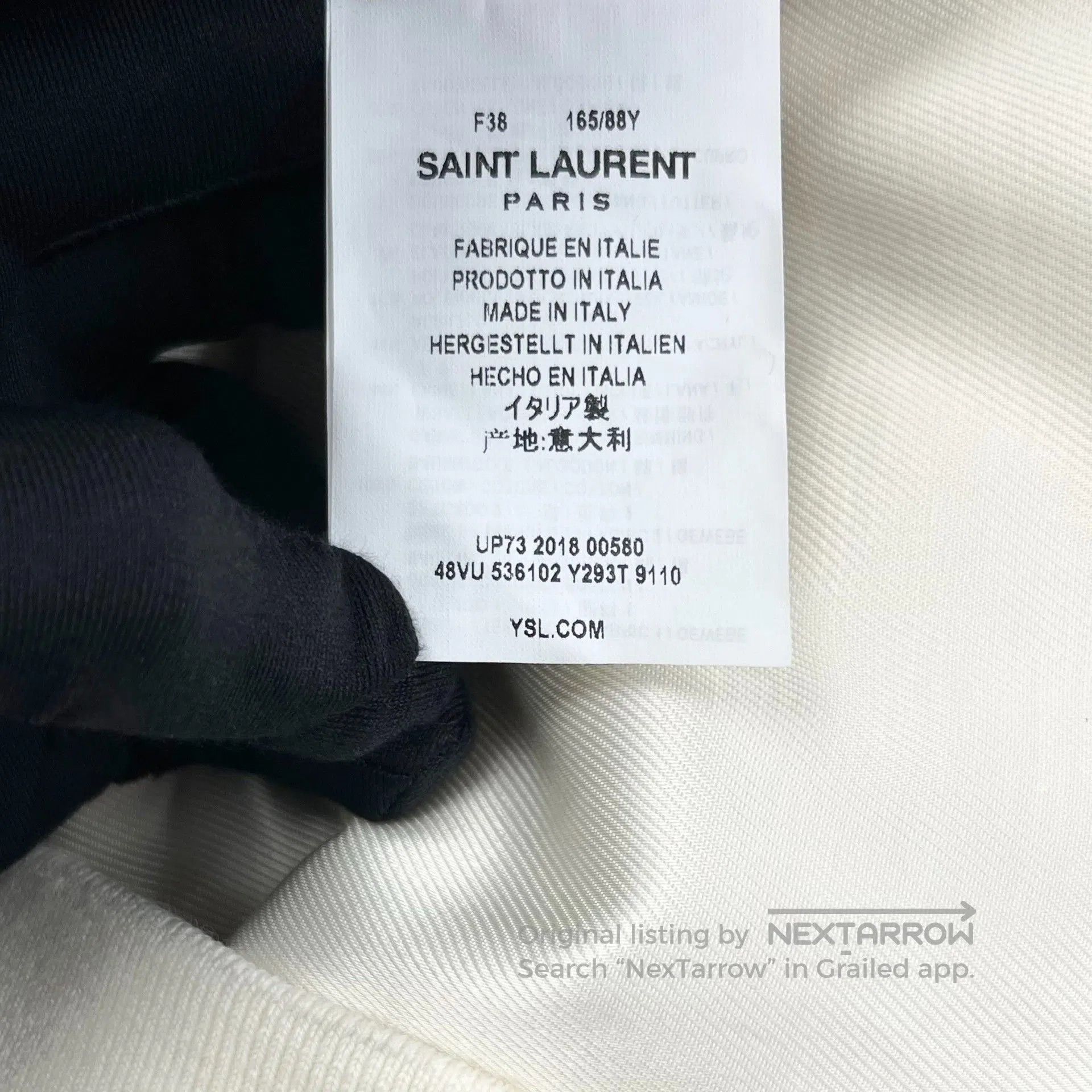 Saint Laurent Paris Saint Laurent White Teddy Stripe Baseball Jacket. Size US M / EU 48-50 / 2 - 4 Thumbnail