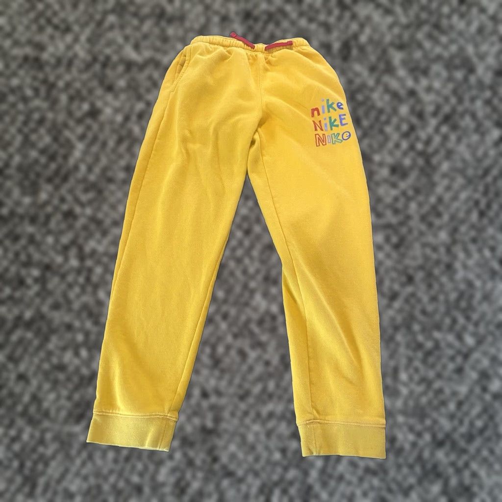 VINTAGE Nike Colorful Sweatpants Adult Small Men Yellow Activewear