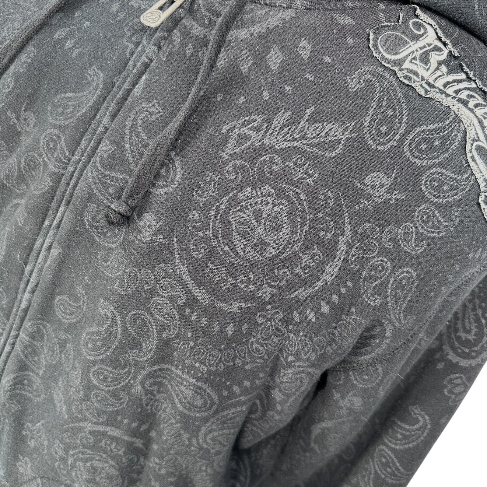 Billabong Billabong Hoodie Men’s XL Black Skull Paisley AOP Zip Y2K Size US XL / EU 56 / 4 - 3 Thumbnail