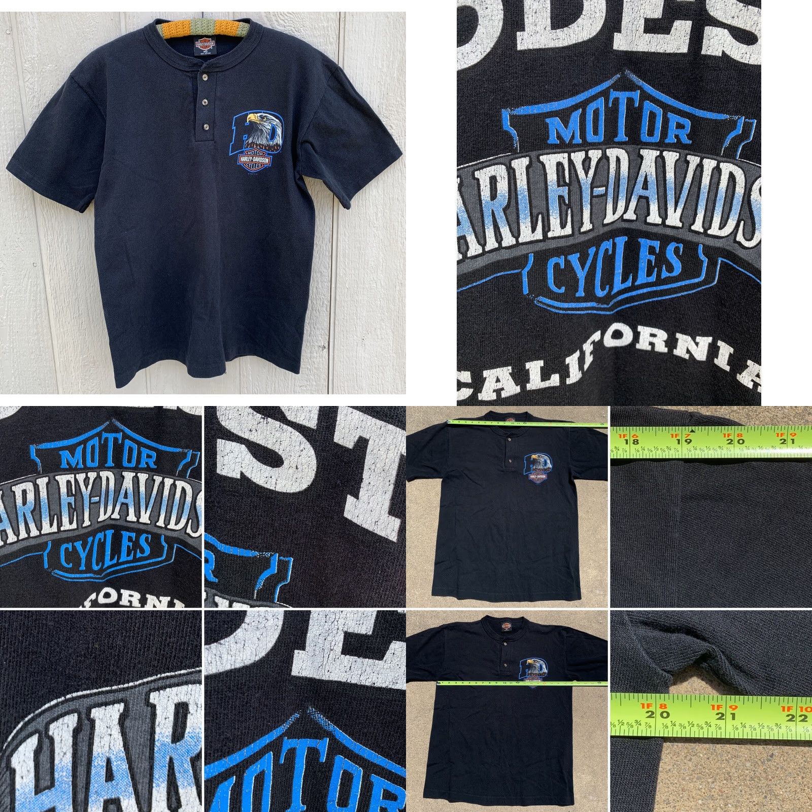 Harley Davidson VINTAGE Harley-Davidson T-Shirt Motorcycles Men M Black Graphic Tee 90s California Mitchell’s Modesto USA Size US M / EU 48-50 / 2 - 8 Thumbnail