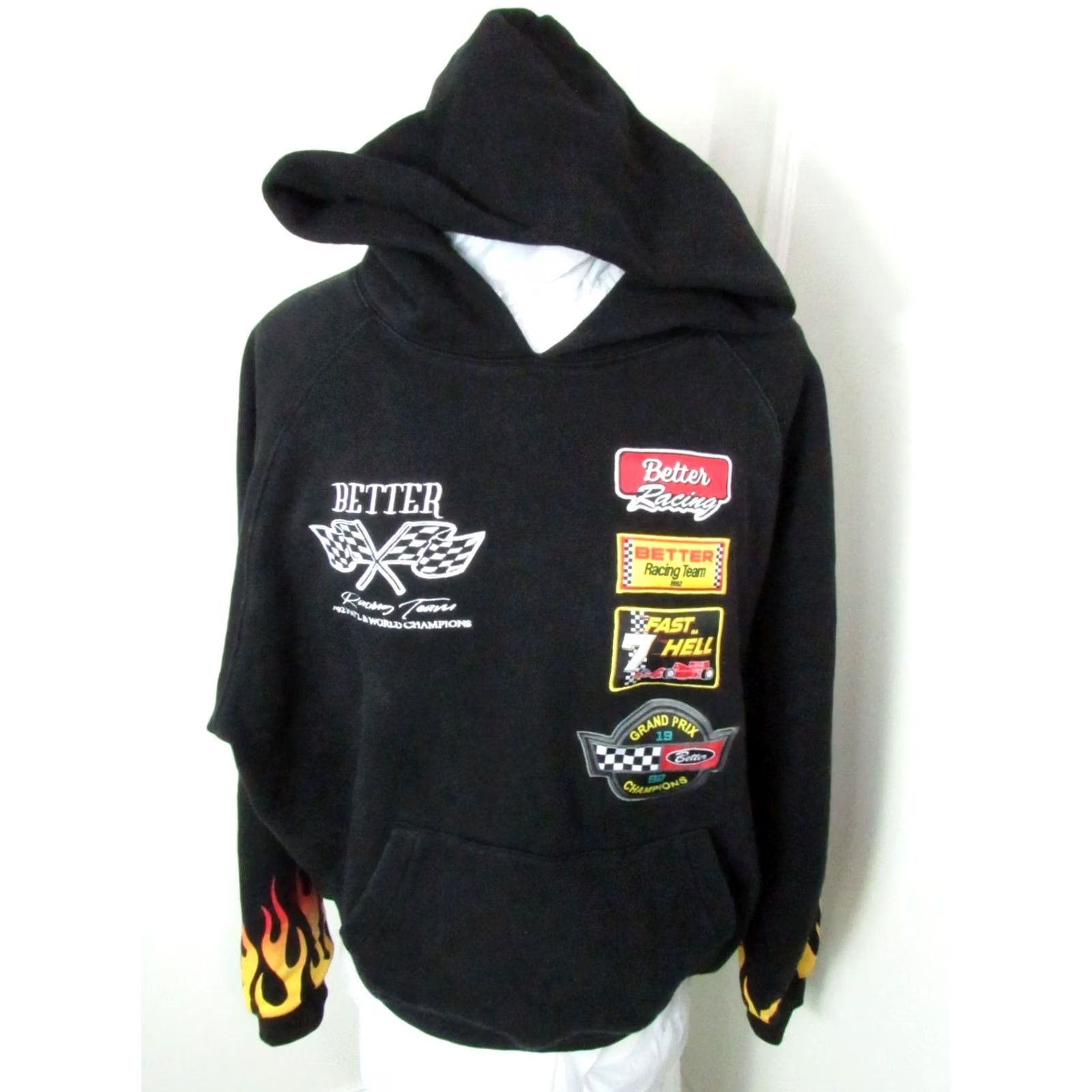 Vintage Get Better Today Hoodie Mens M Black pullover sweatshirt racing embroidered logo front back vintage 1992 champions Size US M / EU 48-50 / 2 - 7 Thumbnail