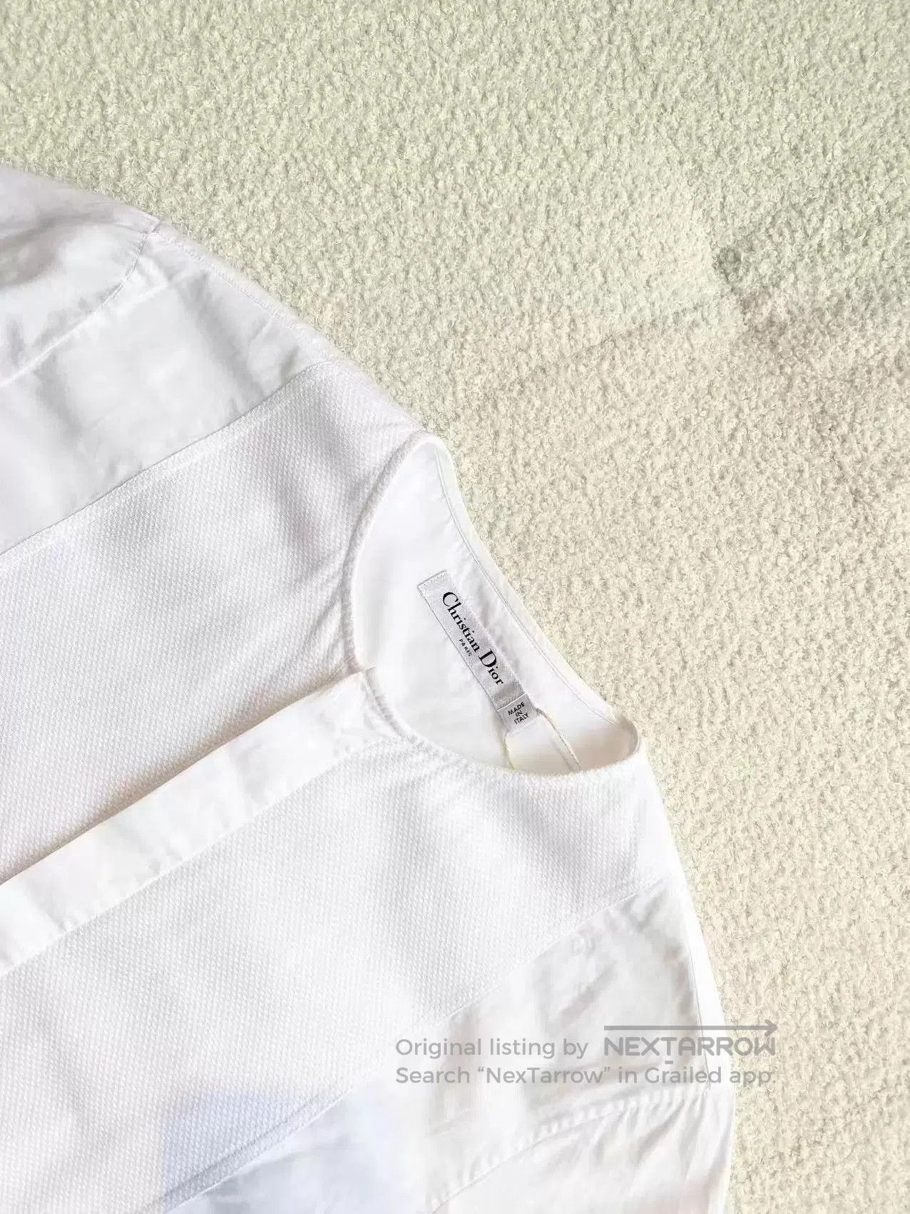 Dior white cotton bee embroidered shirt by Dior. Size US M / EU 48-50 / 2 - 4 Thumbnail