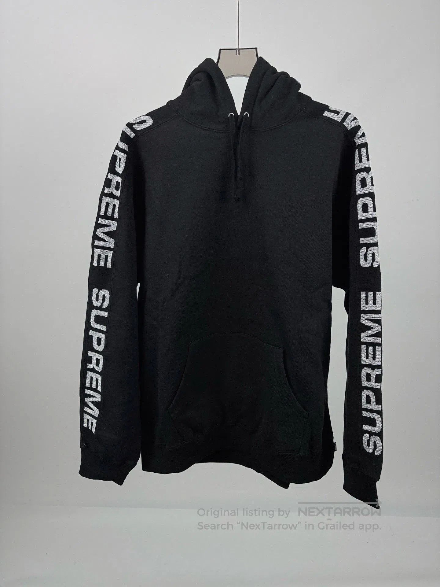 Supreme Supreme Black Silver Embroidered Logo Hoodie. Size US XL / EU 56 / 4 - 1 Thumbnail