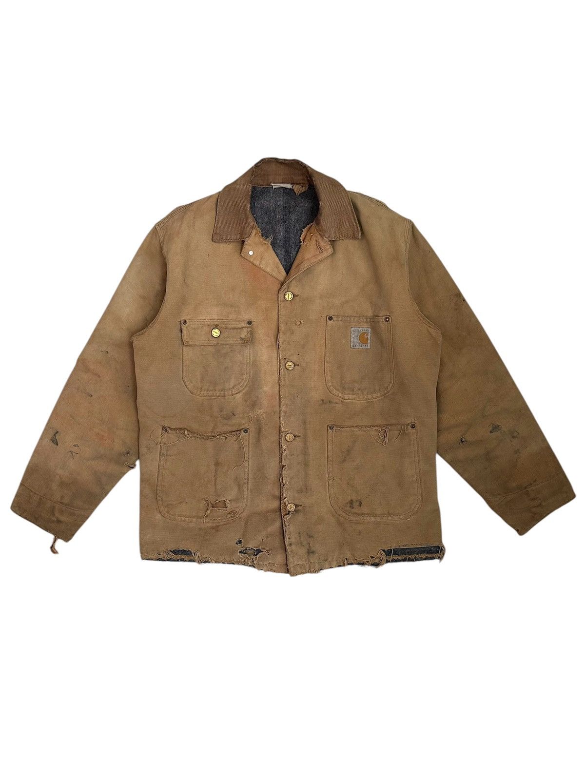 Carhartt Late 80s Extremely Thrashed Carhartt Brown Detroit Jacket Size US L / EU 52-54 / 3 - 3 Thumbnail