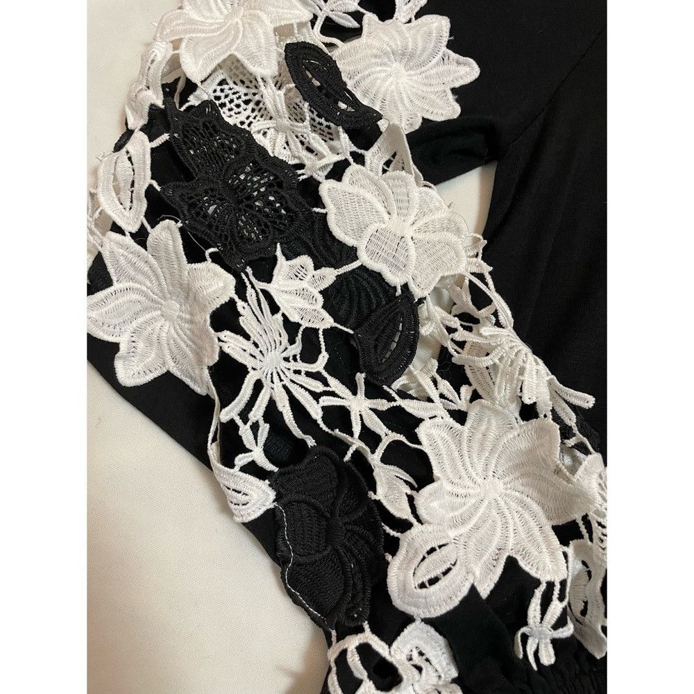 Other Spense Black Crochet Lace Long Sleeve Dress Size L Size L / US 10 / IT 46 - 9 Thumbnail