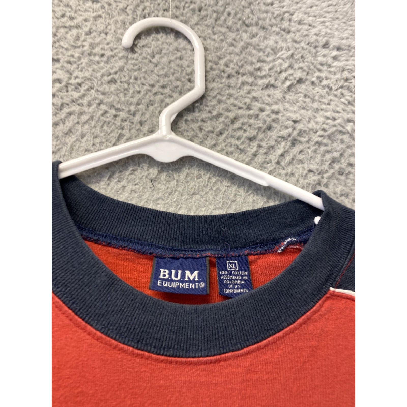 Vintage BUM Men's Long Sleeve Red Crew Neck Casual T-Shirt XL Outdoors 96-13 Size US XL / EU 56 / 4 - 4 Thumbnail