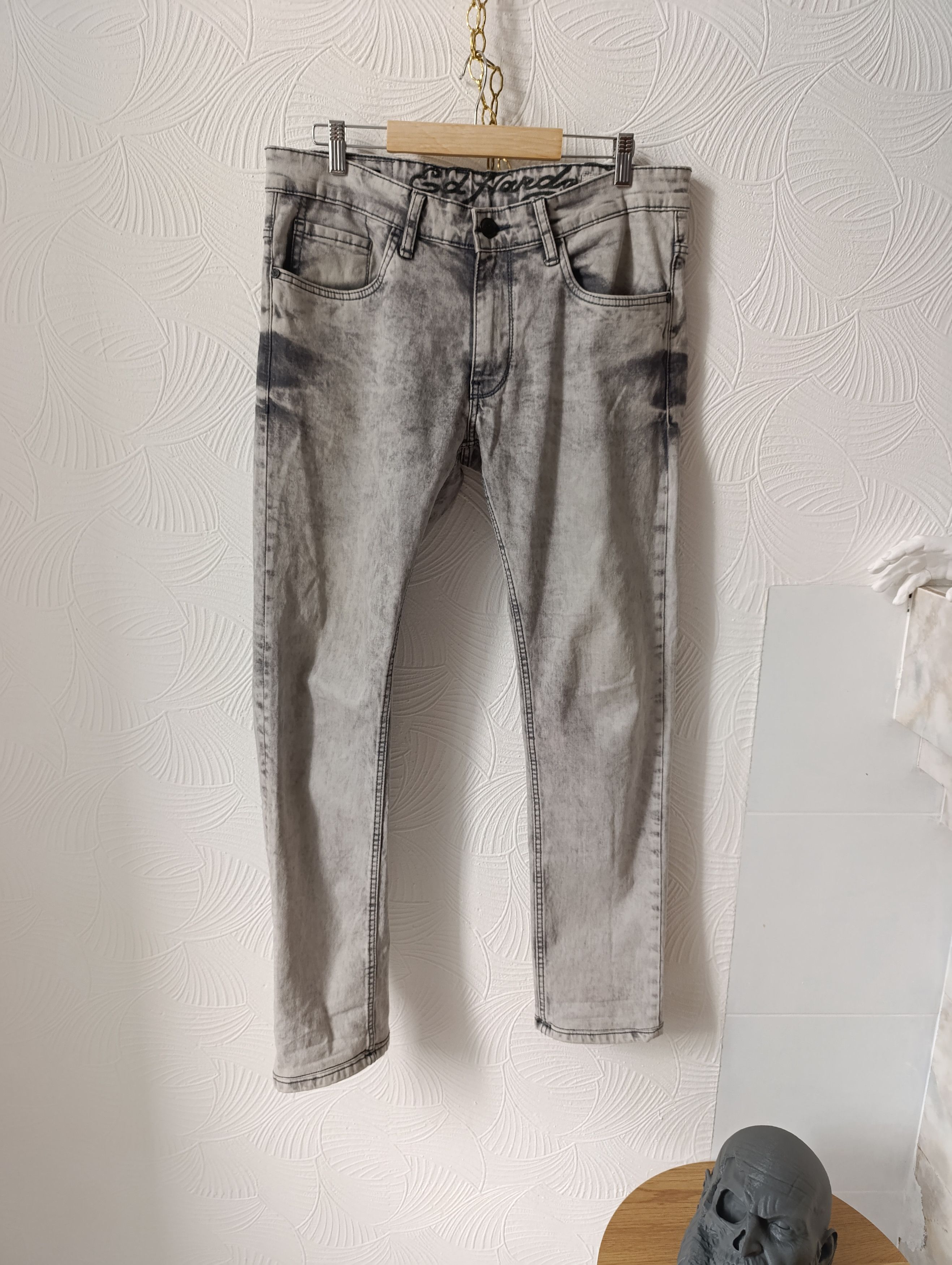 Ed Hardy ED HARDY STRETCH SKULLER SKINNY COTTON DENIM JEANS PANTS Size US 34 / EU 50 - 9 Thumbnail