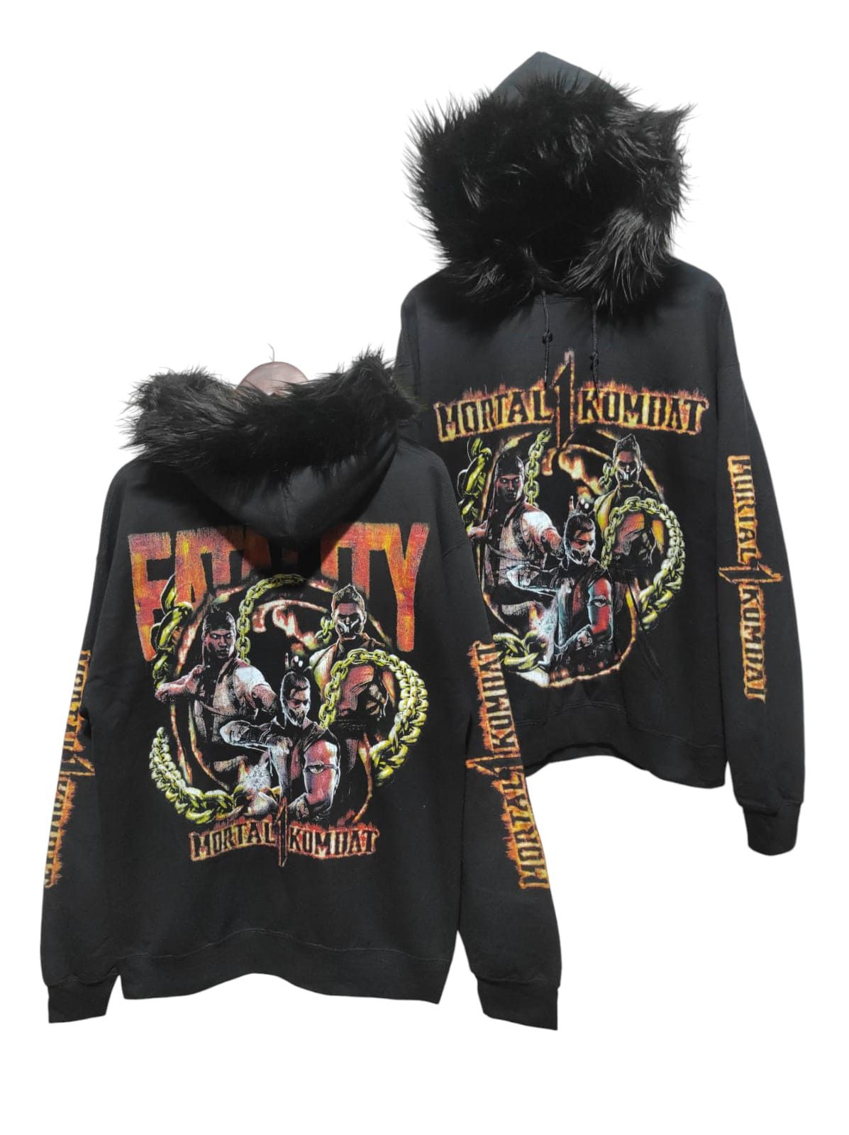 Anime Mortal Combat Goat Crew black fur hoodie lgb style Size US L / EU 52-54 / 3 - 2 Thumbnail