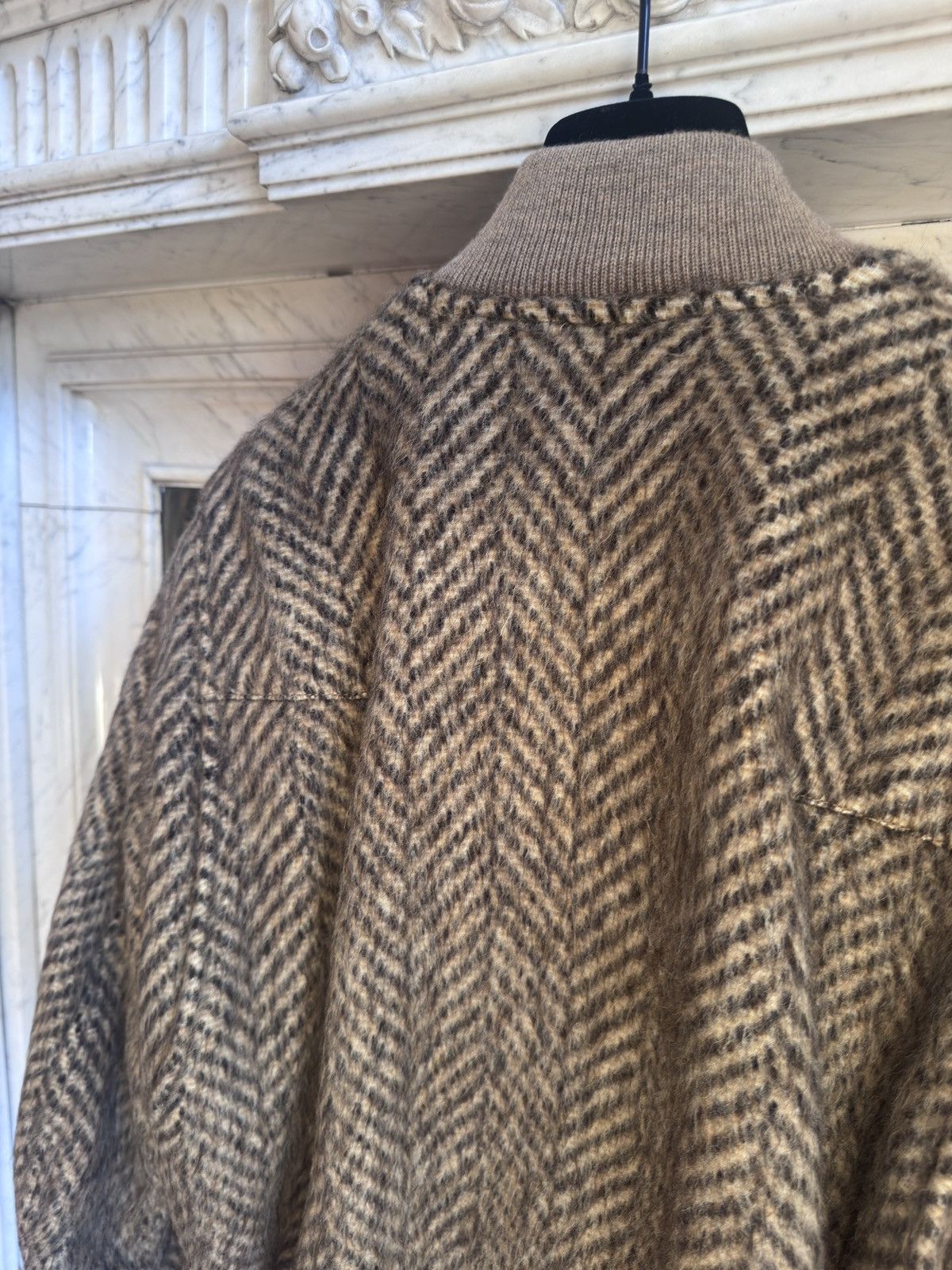 Haider Ackermann FW15 Oversized Biker Bomber in Chevron Alpaca Mohair Size US M / EU 48-50 / 2 - 5 Thumbnail
