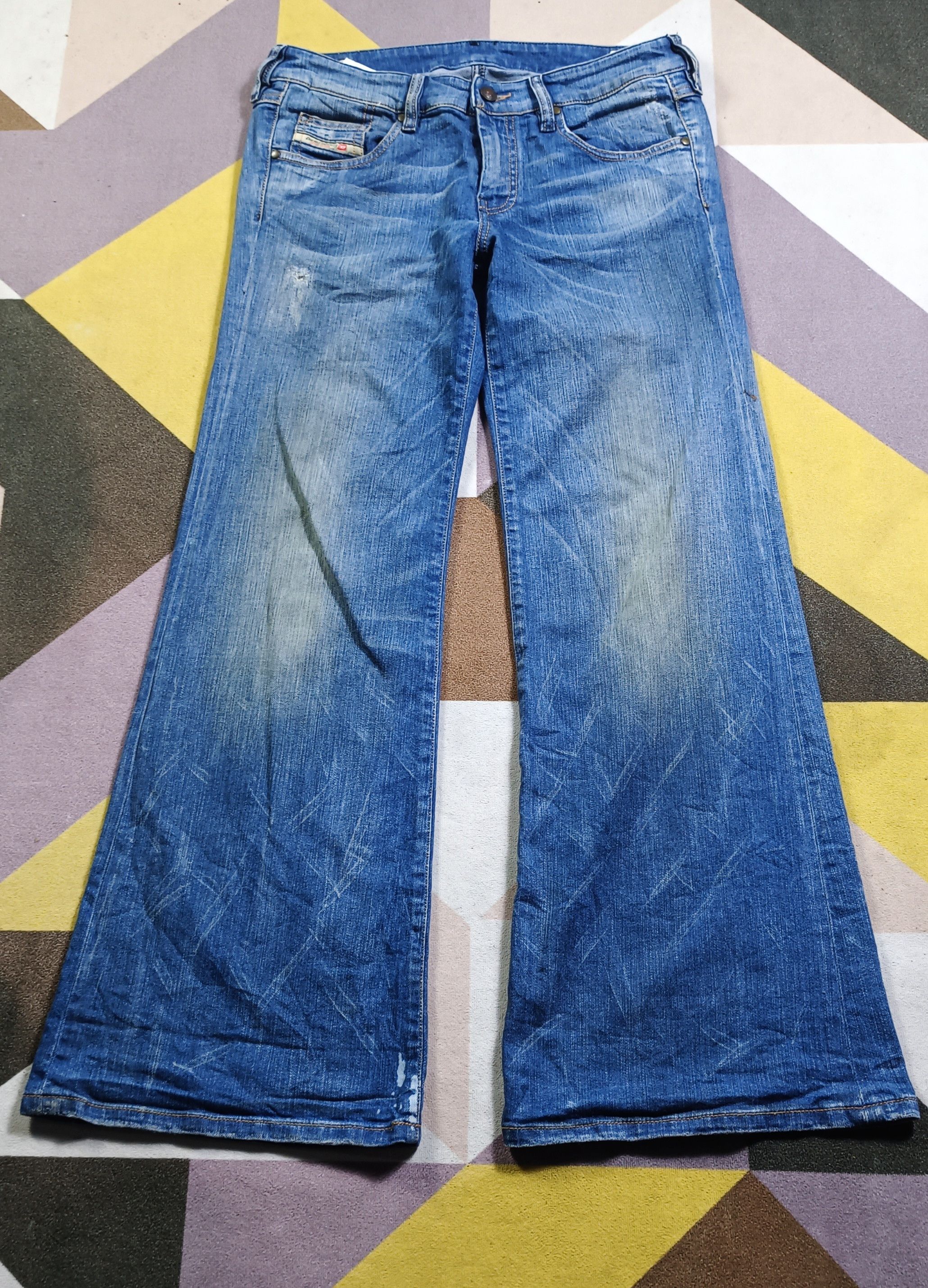 Diesel Vintage Super Flare🔥Diesel YBO Flare Distressed Denim Size US 31 - 2 Thumbnail