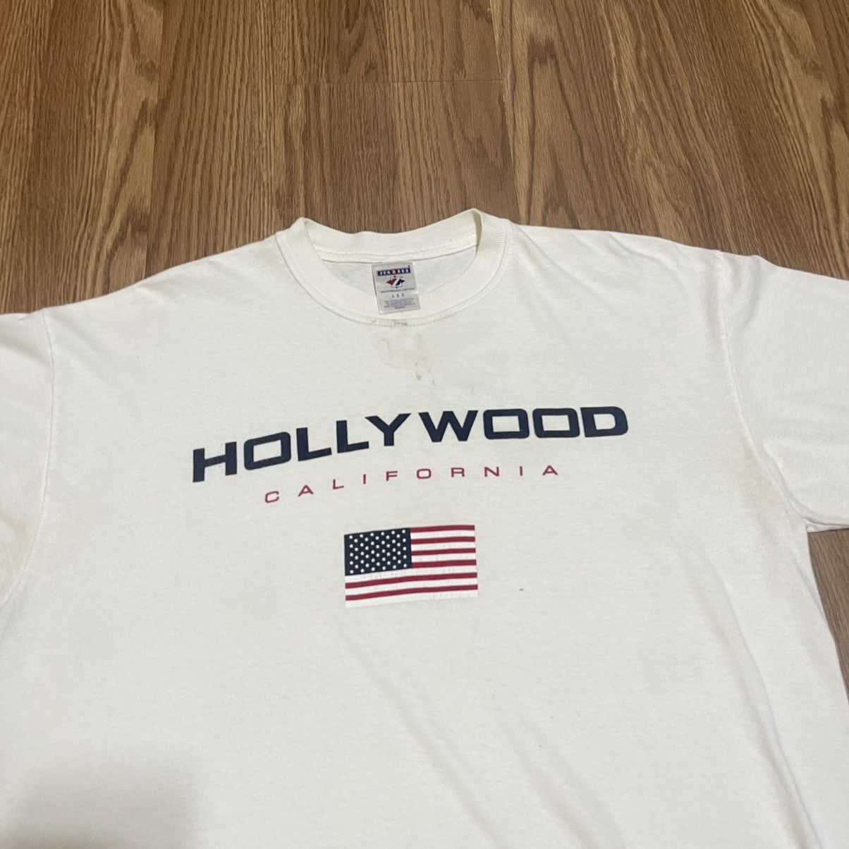Vintage White vintage 90s Hollywood California USA t-shirt Size US L / EU 52-54 / 3 - 1 Thumbnail