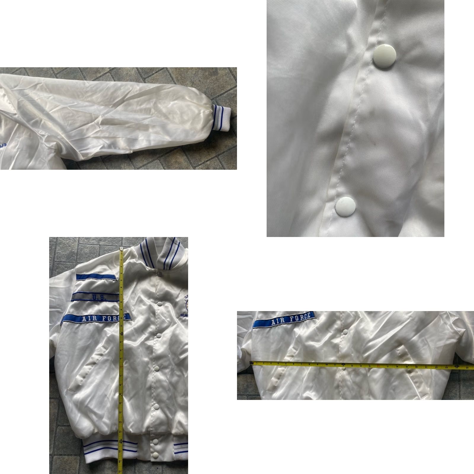 Vintage VINTAGE Artex Jacket Men’s XL US Air Force Wurtsmith AFB White Blue Flaws Wear Size US XL / EU 56 / 4 - 9 Thumbnail