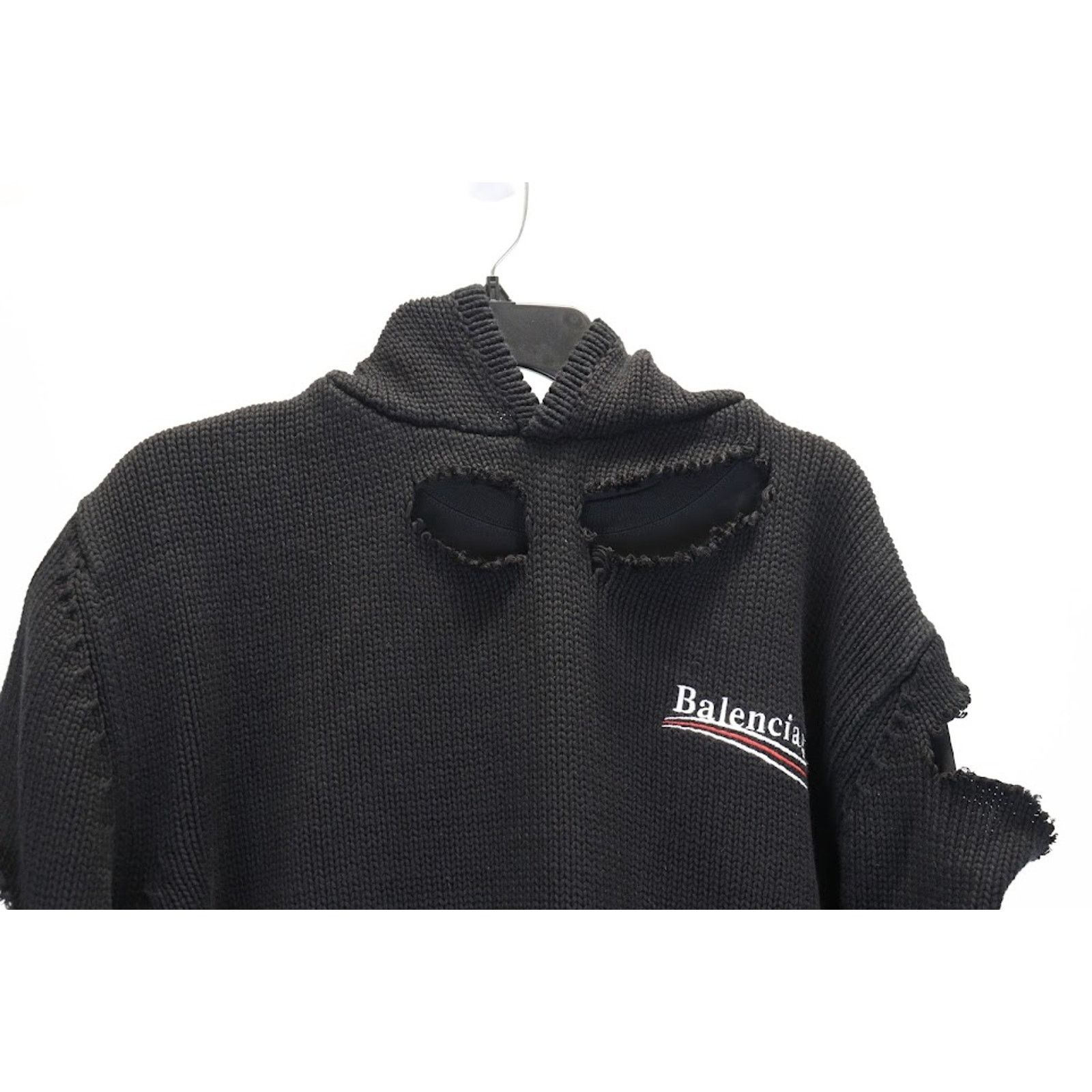 Balenciaga o1rshd1 Distressed Political Campaign Logo Cotton Hoodie Size US S / EU 44-46 / 1 - 2 Thumbnail