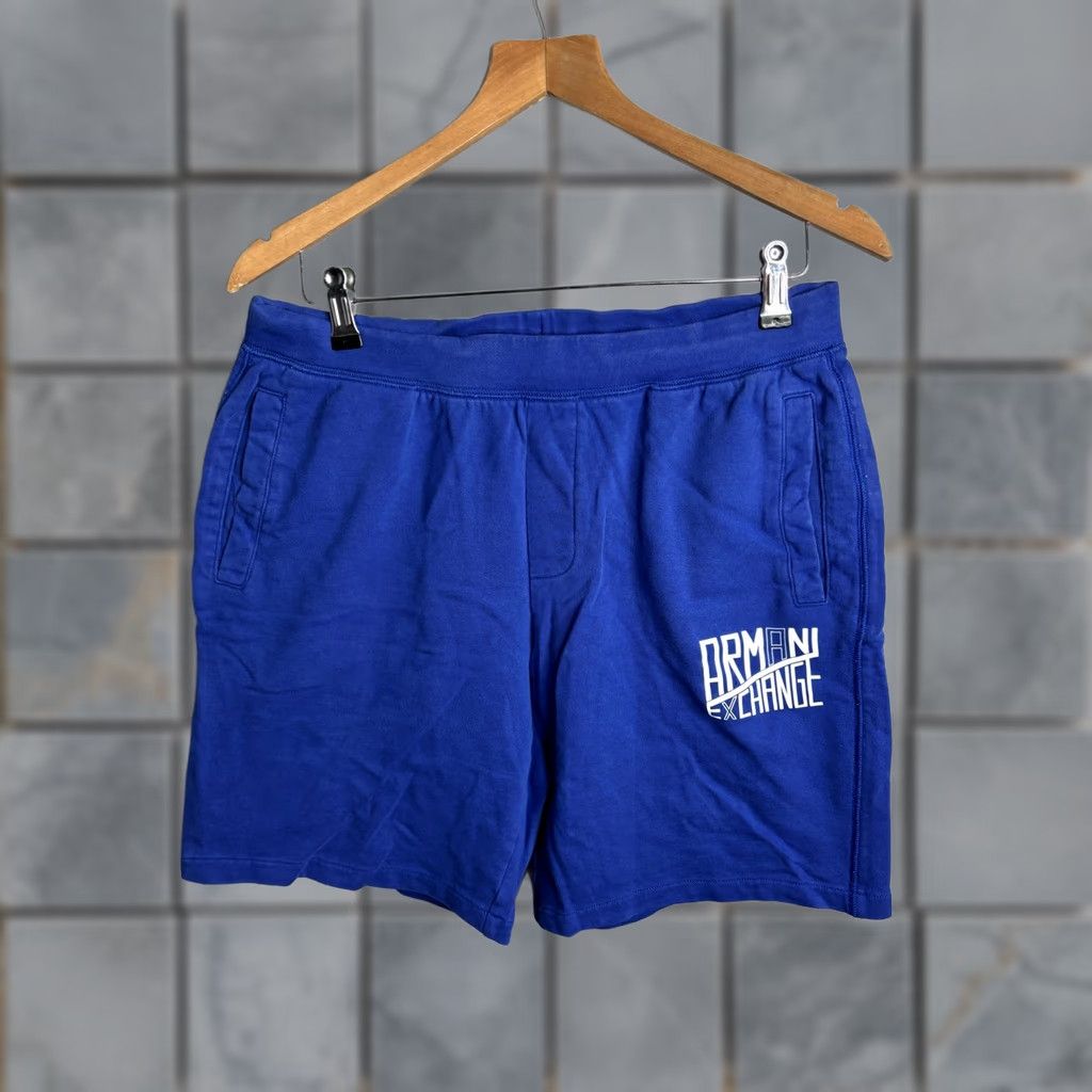 Armani Exchange Armani Exchange Shorts Mens M Athletic Casual Lounge Pockets Drawstring Blue Size US 31 - 1 Thumbnail