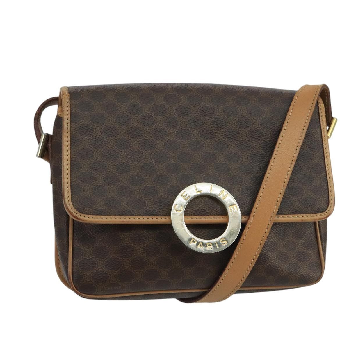 Celine CELINE Macadam Canvas Circle Shoulder Bag Brown Size ONE SIZE - 1 Thumbnail