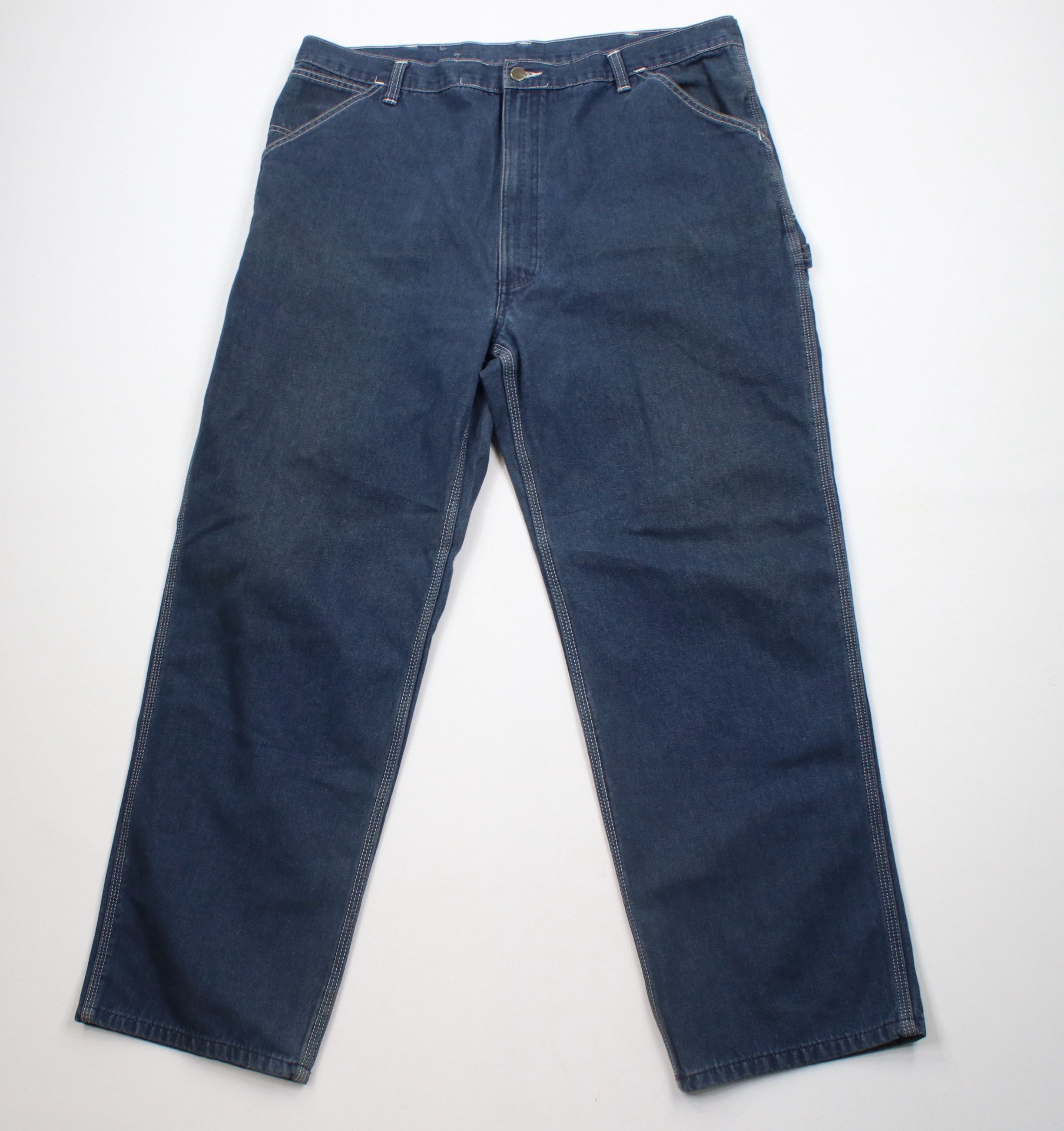 Vintage Vintage 90s Streetwear Wide Leg Dungaree Denim Jeans Blue Size US 40 / EU 56 - 1 Thumbnail