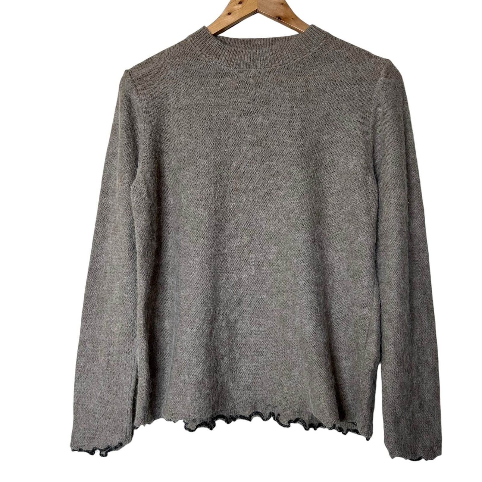 Zara Zara Sweater Poly Wool Blend Lettuce Hem Outdoor Size L Size L / US 10 / IT 46 - 1 Thumbnail