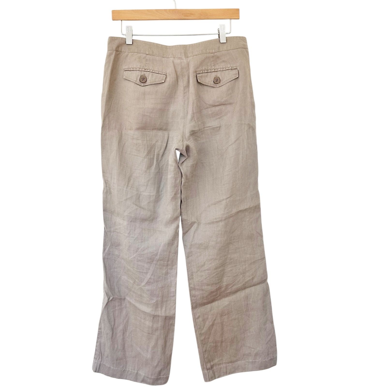 Sandro Sandro Tan 100% Linen Pants Sz 6 Size 28" / US 6 / IT 42 - 4 Thumbnail