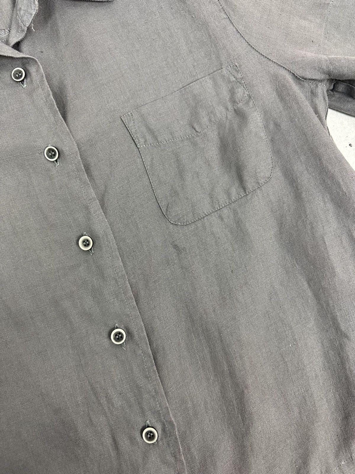 Armani Vintage Armani Jeans Grey Linen Short Sleeve Shirt Size M / US 6-8 / IT 42-44 - 11 Thumbnail