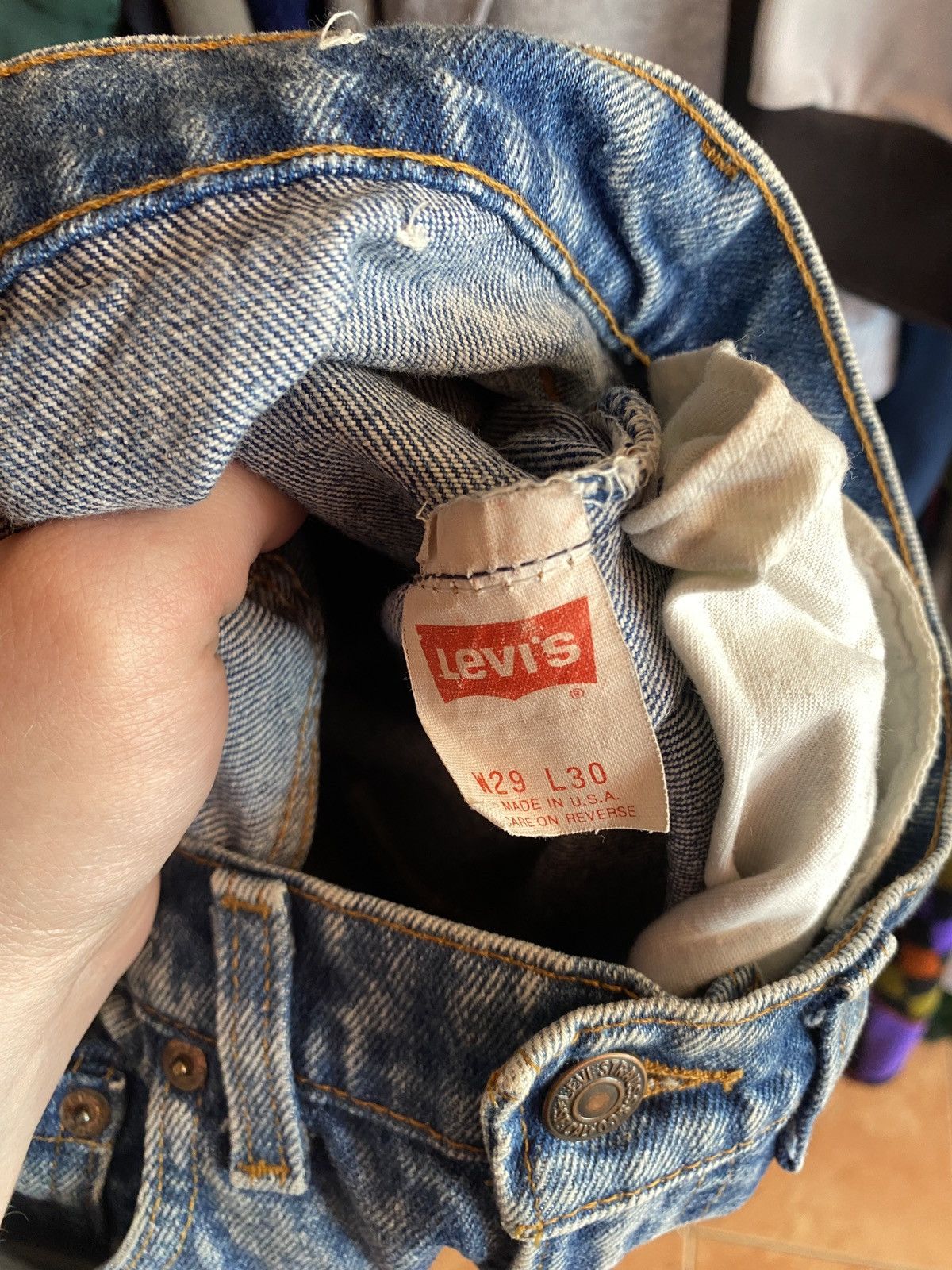 Levi's Levis Vintage Acid Wash Denim Jeans 90s Size US 29 - 5 Thumbnail