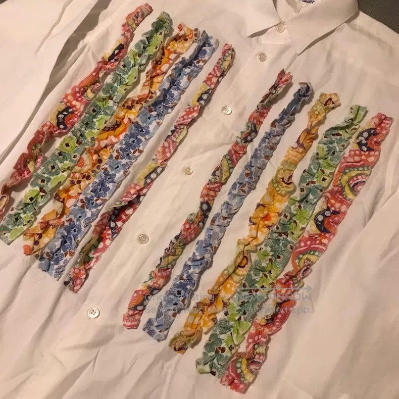 Comme des Garcons Comme Des Garcons Colorful Gathered Floral White Shirt Size S / US 4 / IT 40 - 4 Thumbnail