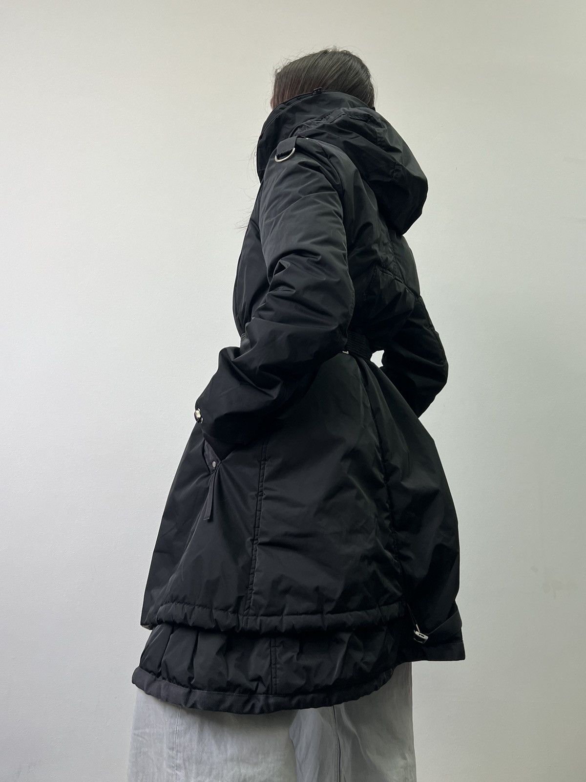 Marithe + Francois Girbaud Marithe Francois Girbaud Black Hooded Long Coat Jacket Size M / US 6-8 / IT 42-44 - 2 Thumbnail
