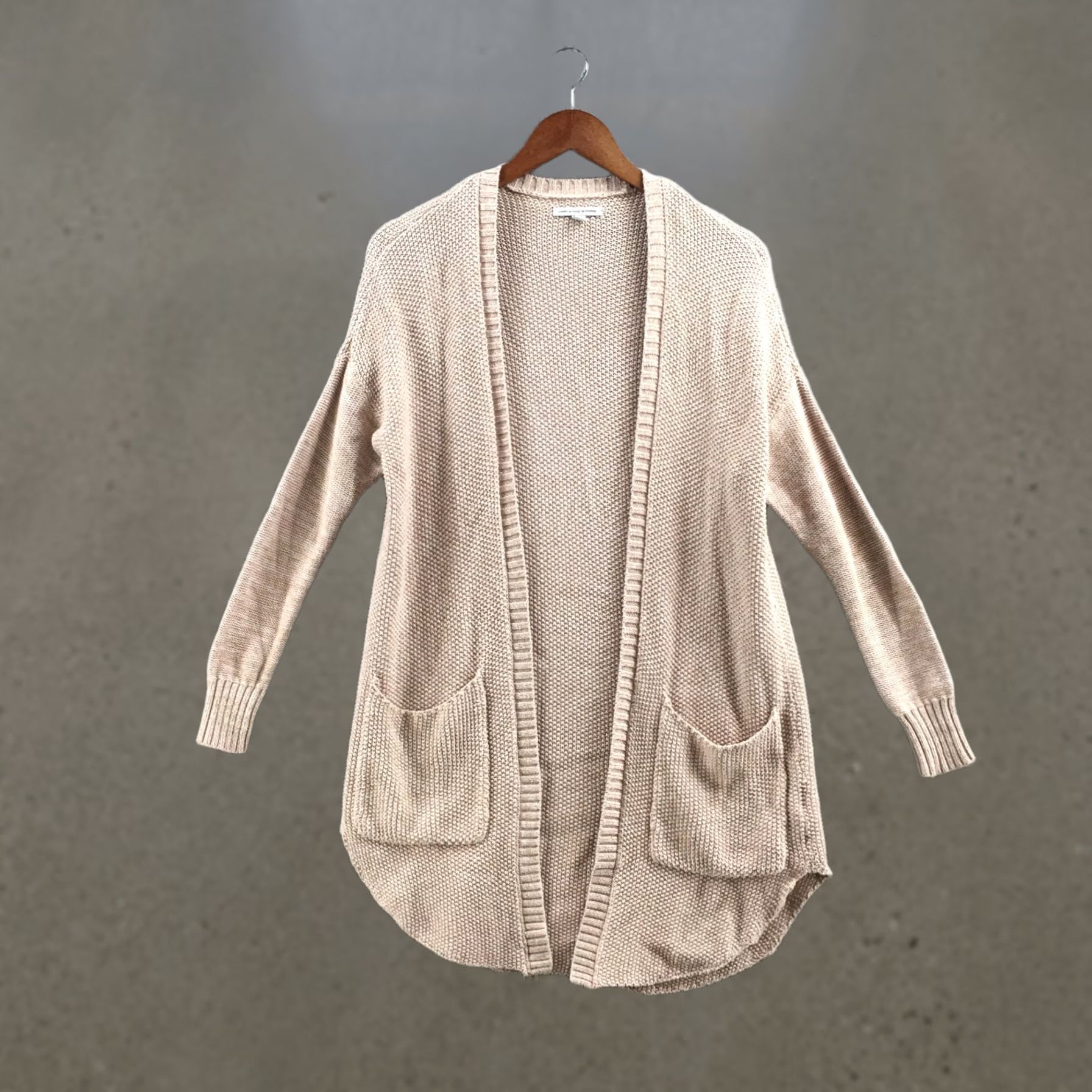 American Eagle Outfitters American Eagle Outfitters Open Front Cardigan Womens S Beige Knit Long Sleeve Shirt Sweatshirt Casual Lightweight Knitwear Size S / US 4 / IT 40 - 1 Thumbnail