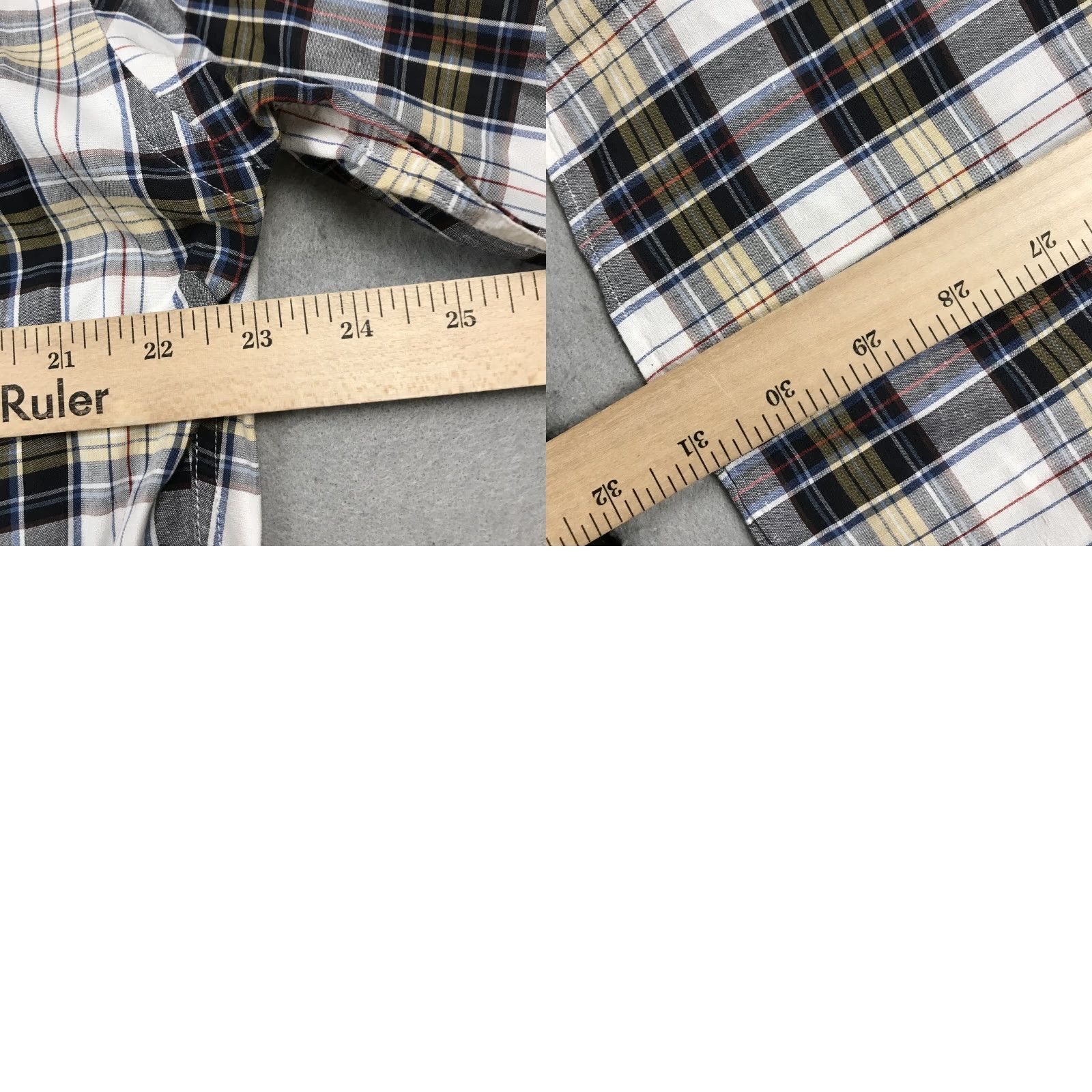 Billy Reid Billy Reid Mens Shirt XL Slim Plaid Yellow Cotton Silk Rayon Button-Up Casual Classic Designer Size US XL / EU 56 / 4 - 8 Thumbnail