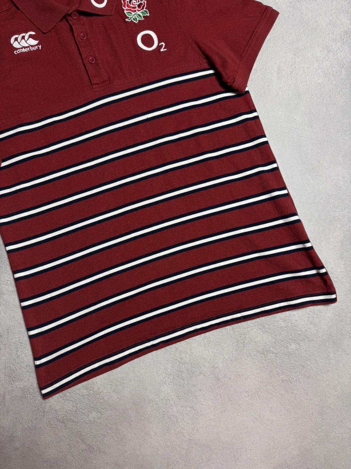 Canterbury of New Zealand England O2 Rugby Striped Cotton Polo Shirt Size US M / EU 48-50 / 2 - 4 Thumbnail